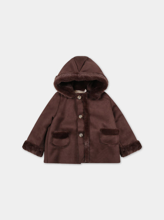 Cappotto marrone per neonato,La Stupenderia,TCGB20W11