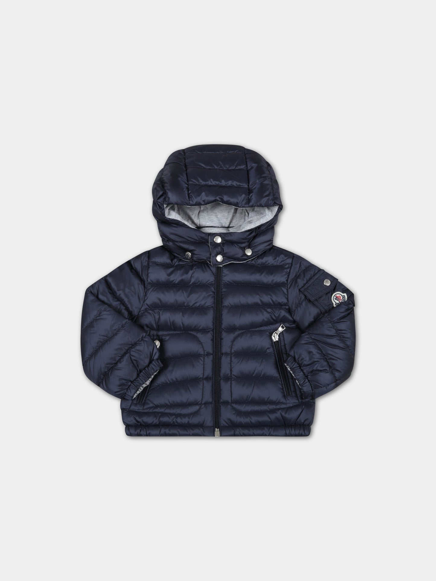 Piumino  Lauros  blu per neonato con logo,Moncler Kids,951 1A00003 53048 778