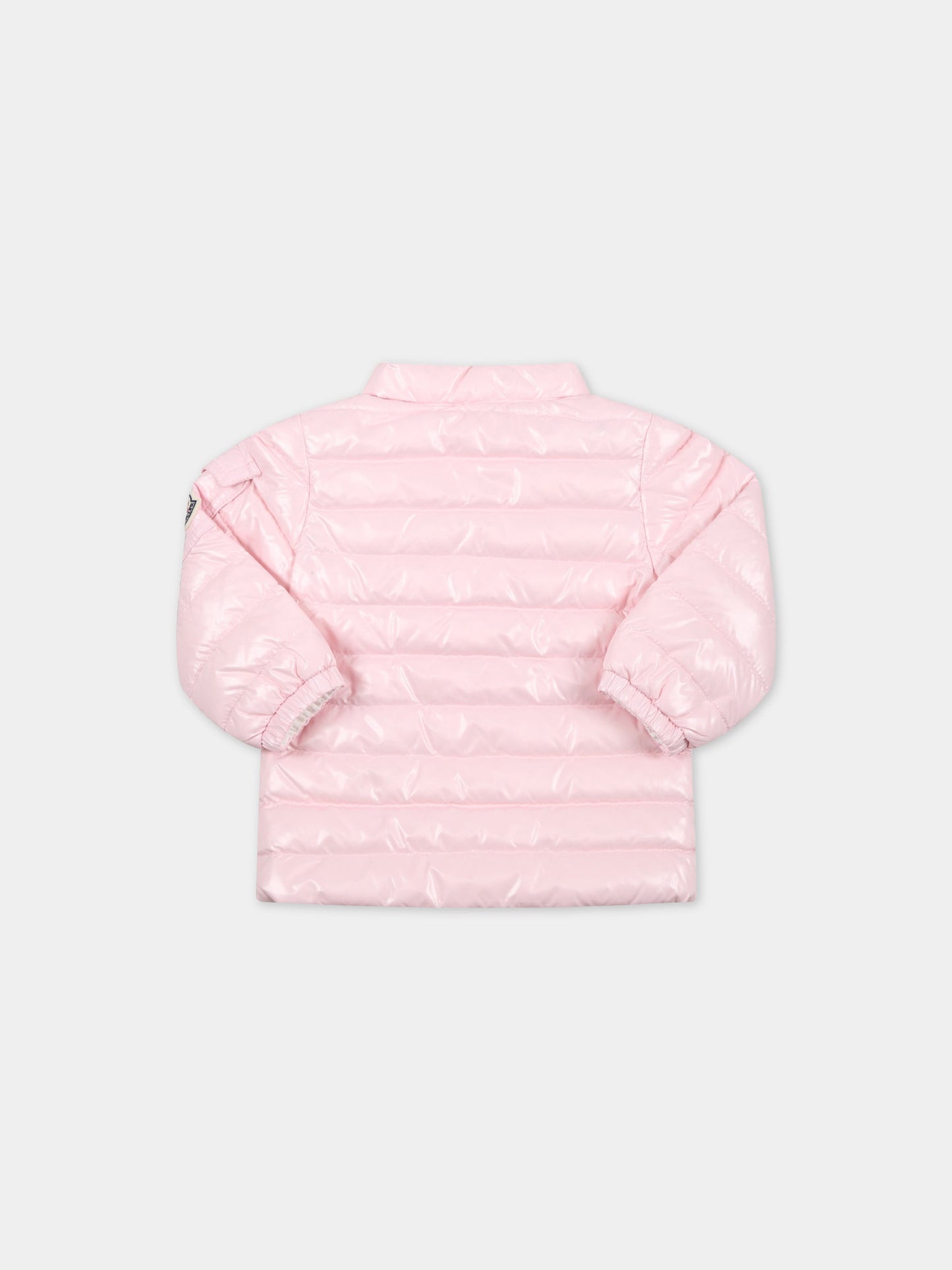 Piumino  Paulas  rosa per neonata con patch logato,Moncler Kids,951 1A00008 68950 506