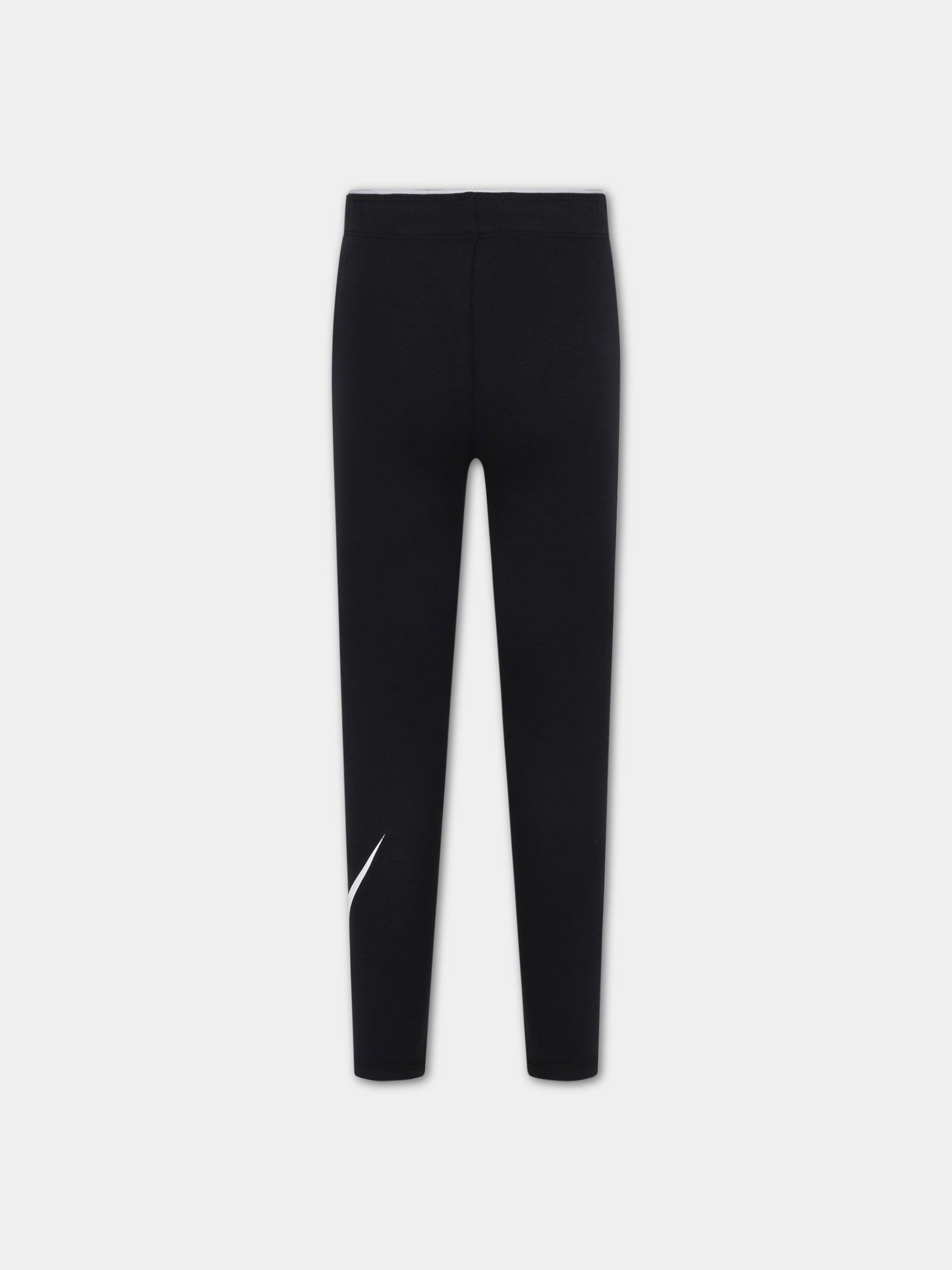 Legging nero per bambina con logo bianco,Nike,3UC723 023