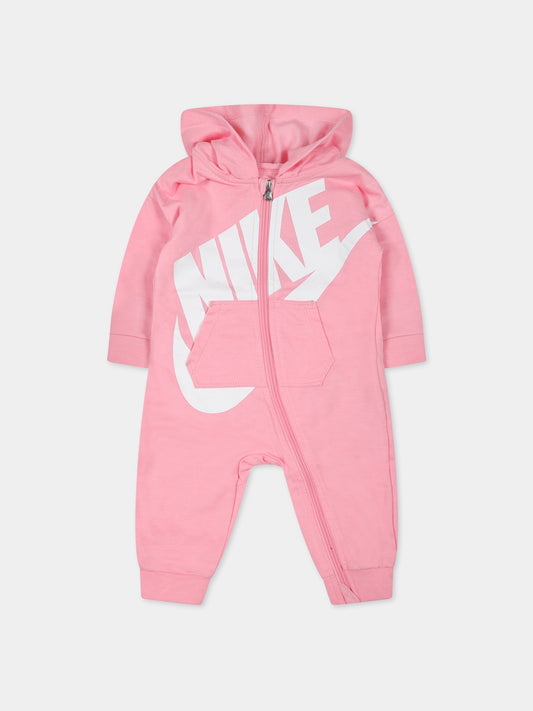 Tutina rosa per neonata con logo,Nike,5NB954 A8F