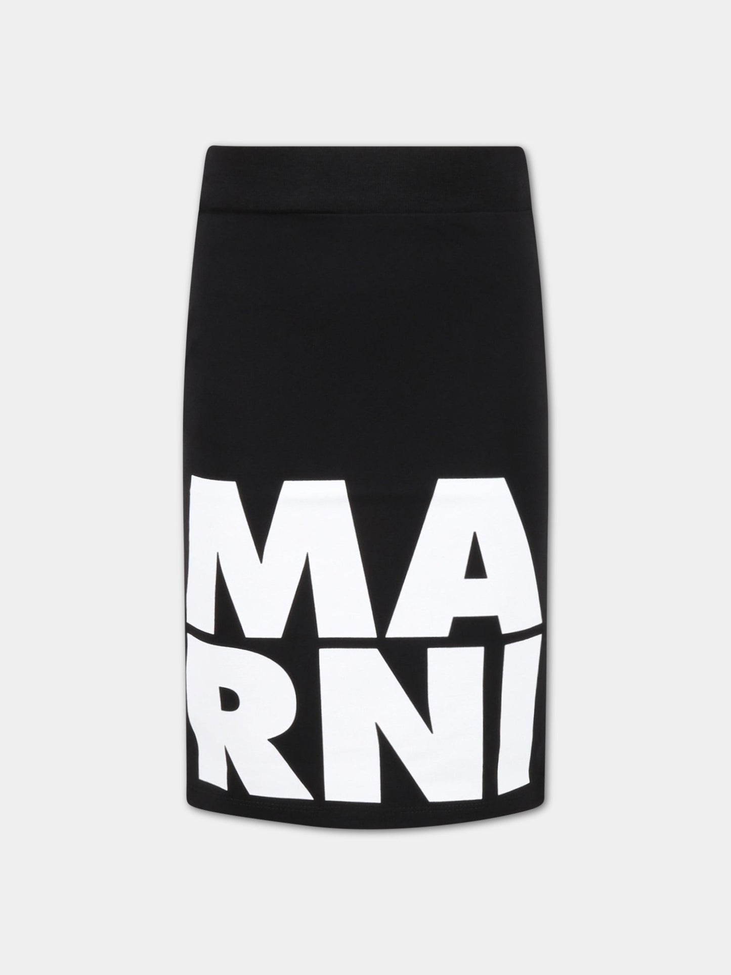 Gonna nera per bambina con logo bianco,Marni Kids,M00663 M00LE 0M900