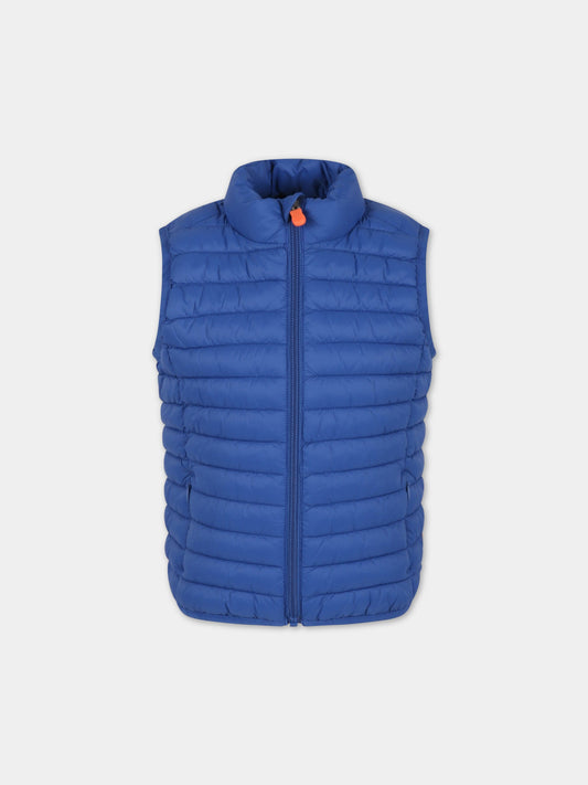 Gilet blu per bambino con logo iconico,Save The Duck Kids,J82430X GIGA16 90012