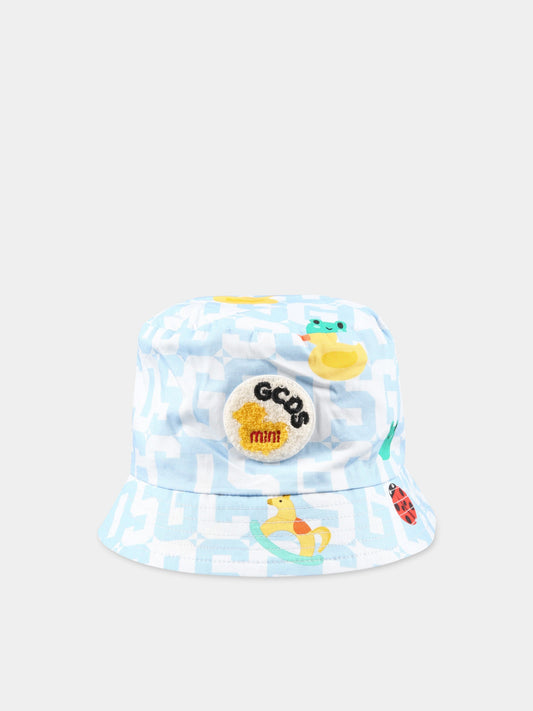 Cloche celeste per neonato con patch logato,Gcds Kids,GUX00B LOB14 84522