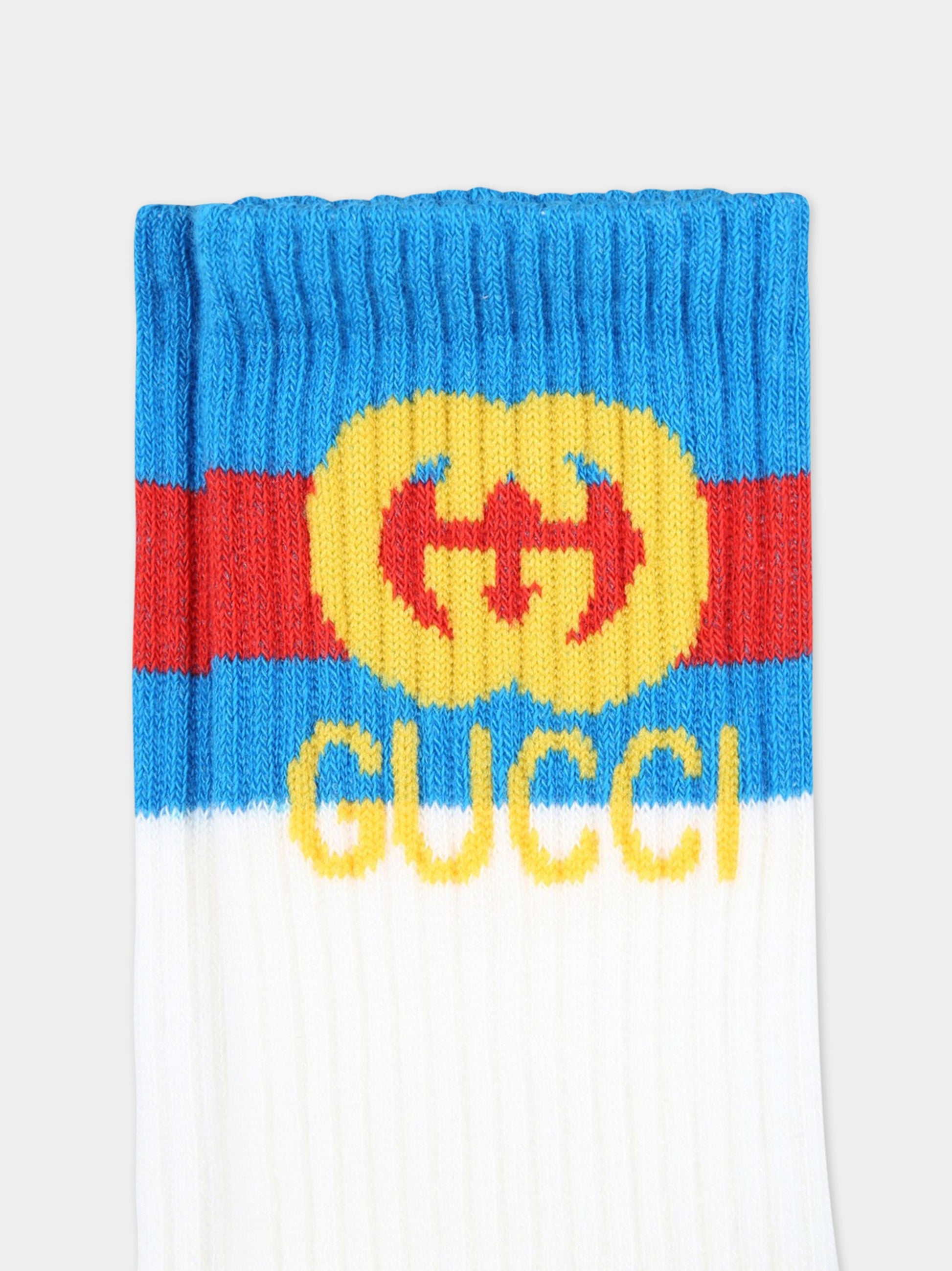 Calze bianche per bambini con logo,Gucci Kids,727129 4K045 9069