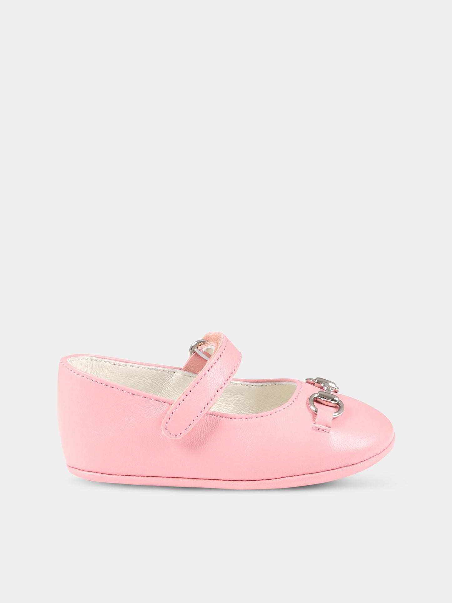 Ballerine rosa per neonata con Morsetto,Gucci Kids,681320 1D700 5815