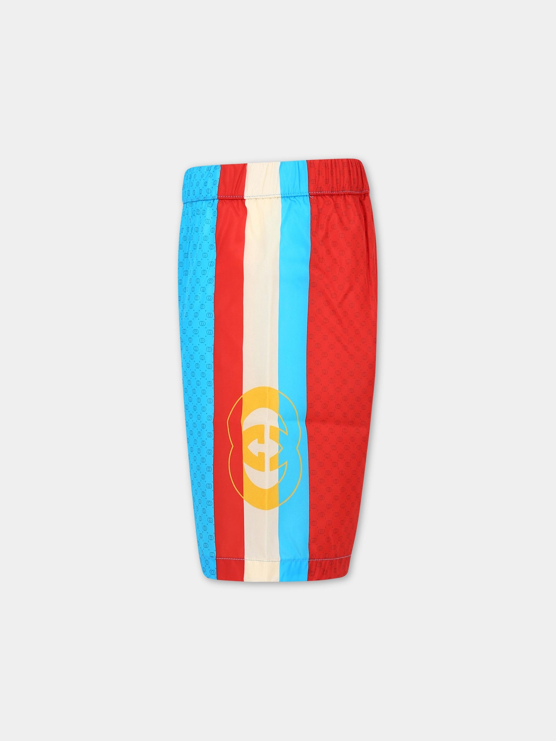 Shorts multicolor mare per bambino con logo GG all-over,Gucci Kids,725498 XWAW8 4956