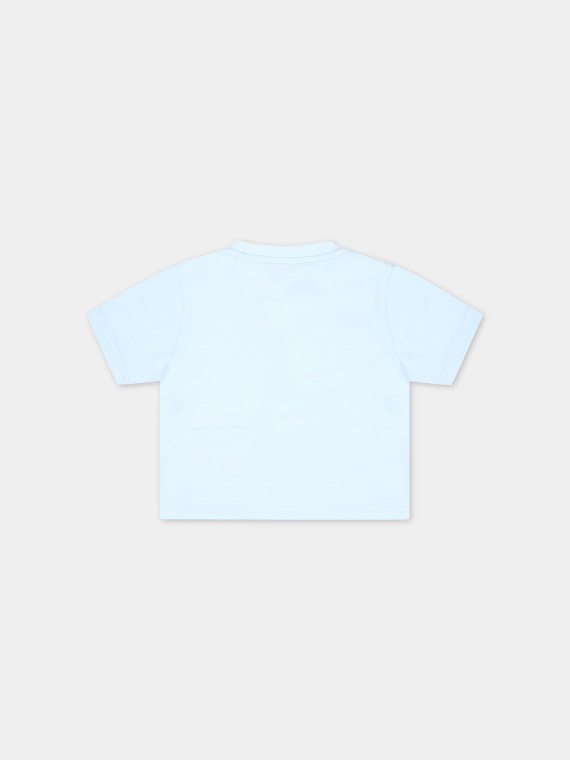 T-shirt celeste per neonato con cavaliere equestre,Burberry Kids,8064453