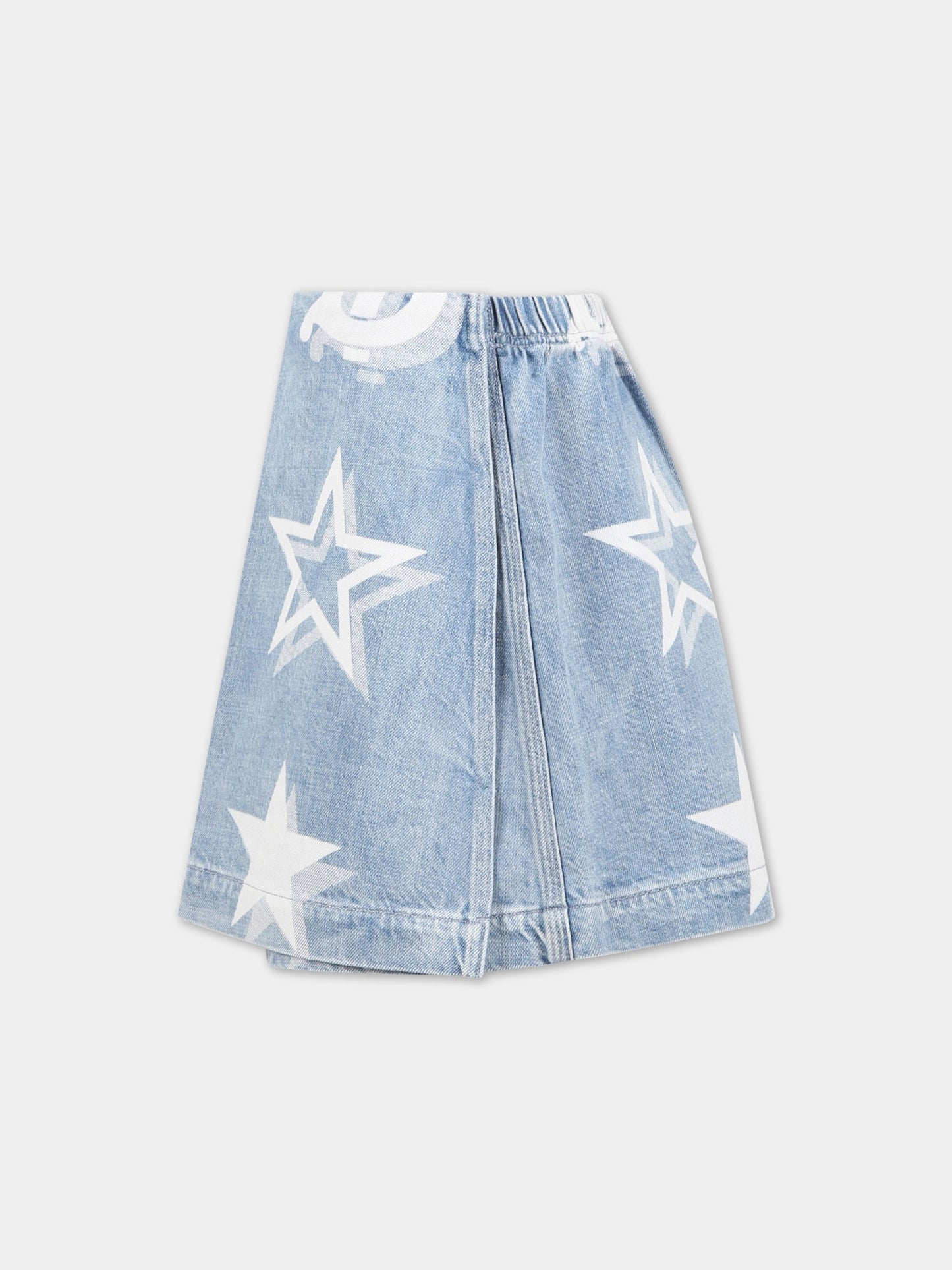 Gonna celeste per bambina con monogramma TB,Burberry Kids,8061233