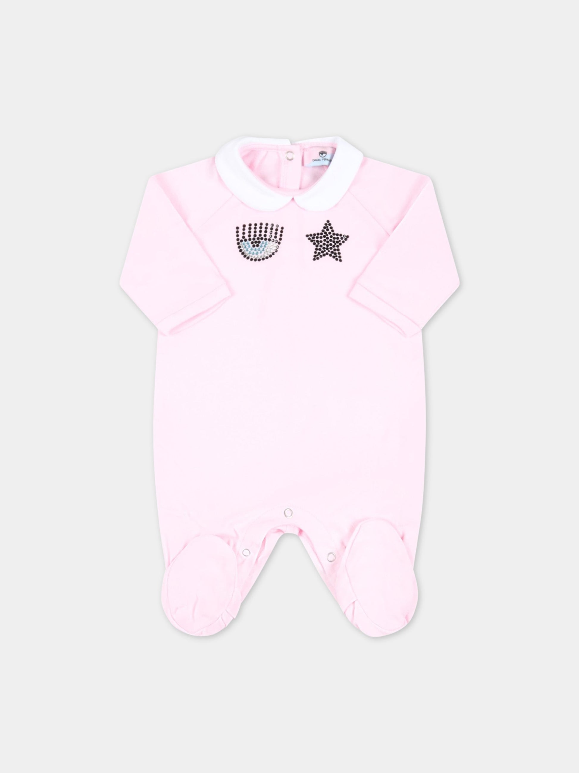 Set multicolor per neonata con occhiolino e stella in strass,Chiara Ferragni Collection,55A502 1000 0090