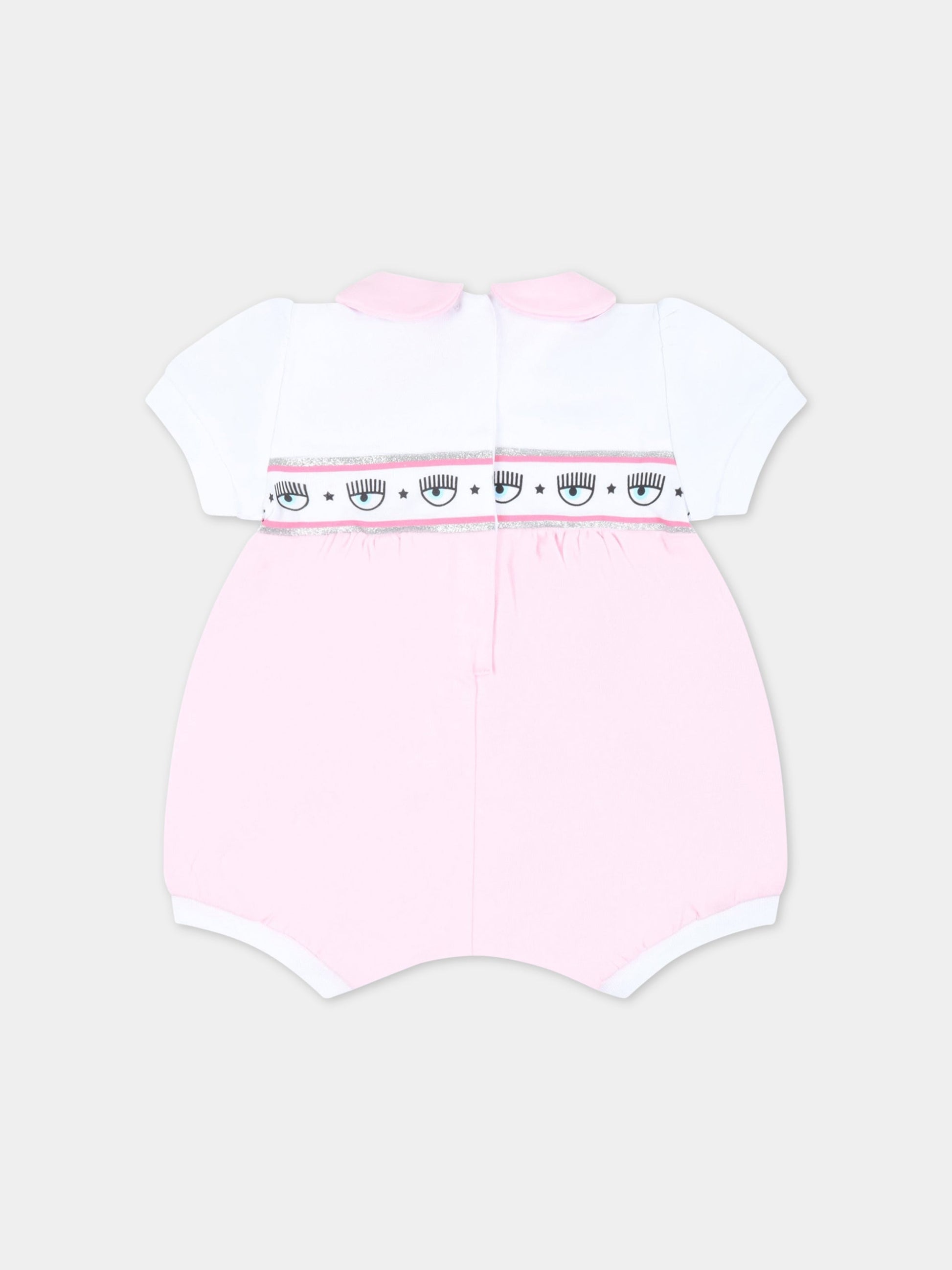 Pagliaccetto multicolor per neonata con occhiolini,Chiara Ferragni Collection,55A202 1000 9990