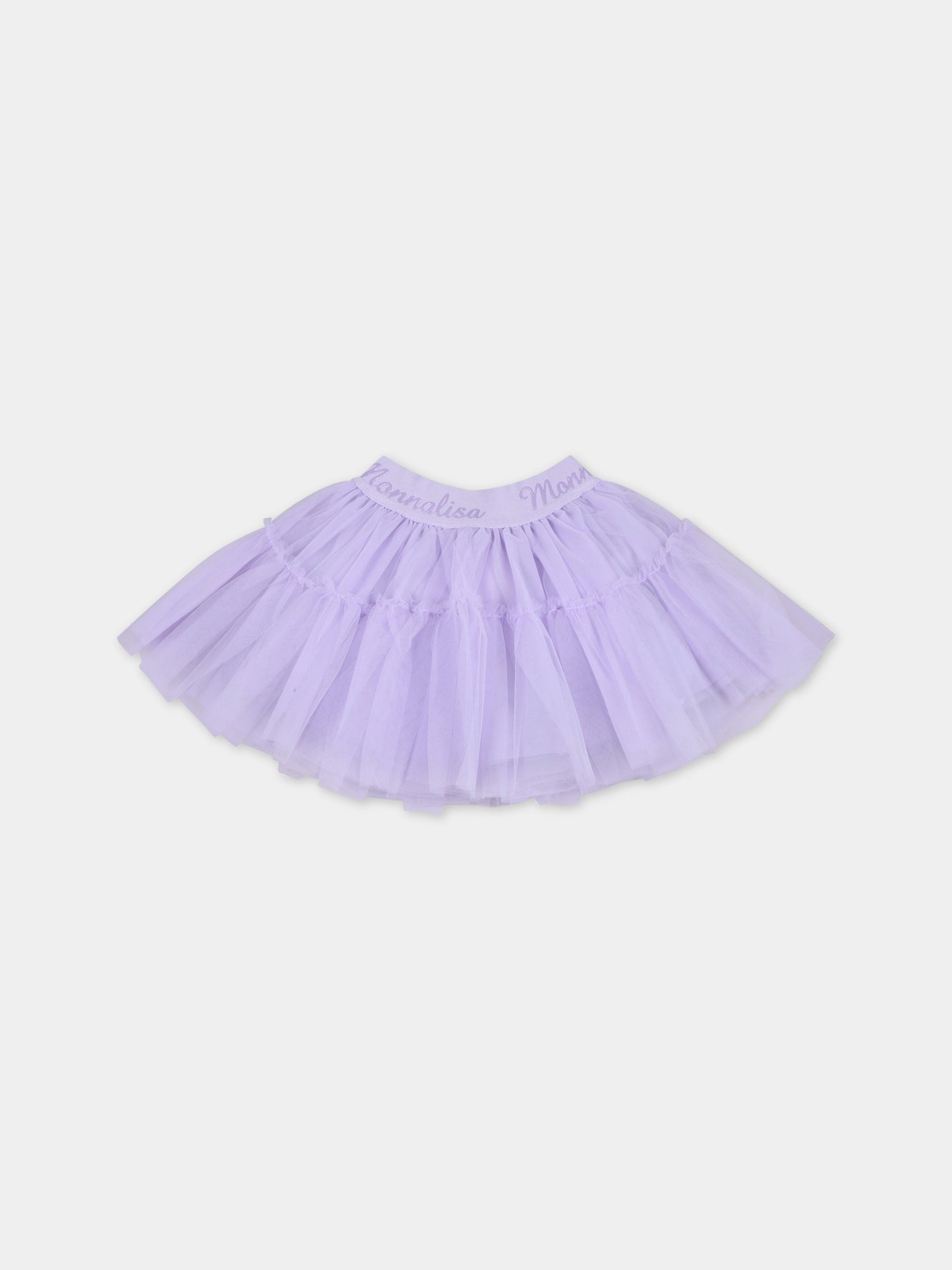 Gonna viola per neonata con logo,Monnalisa,37AGON T9945 0065