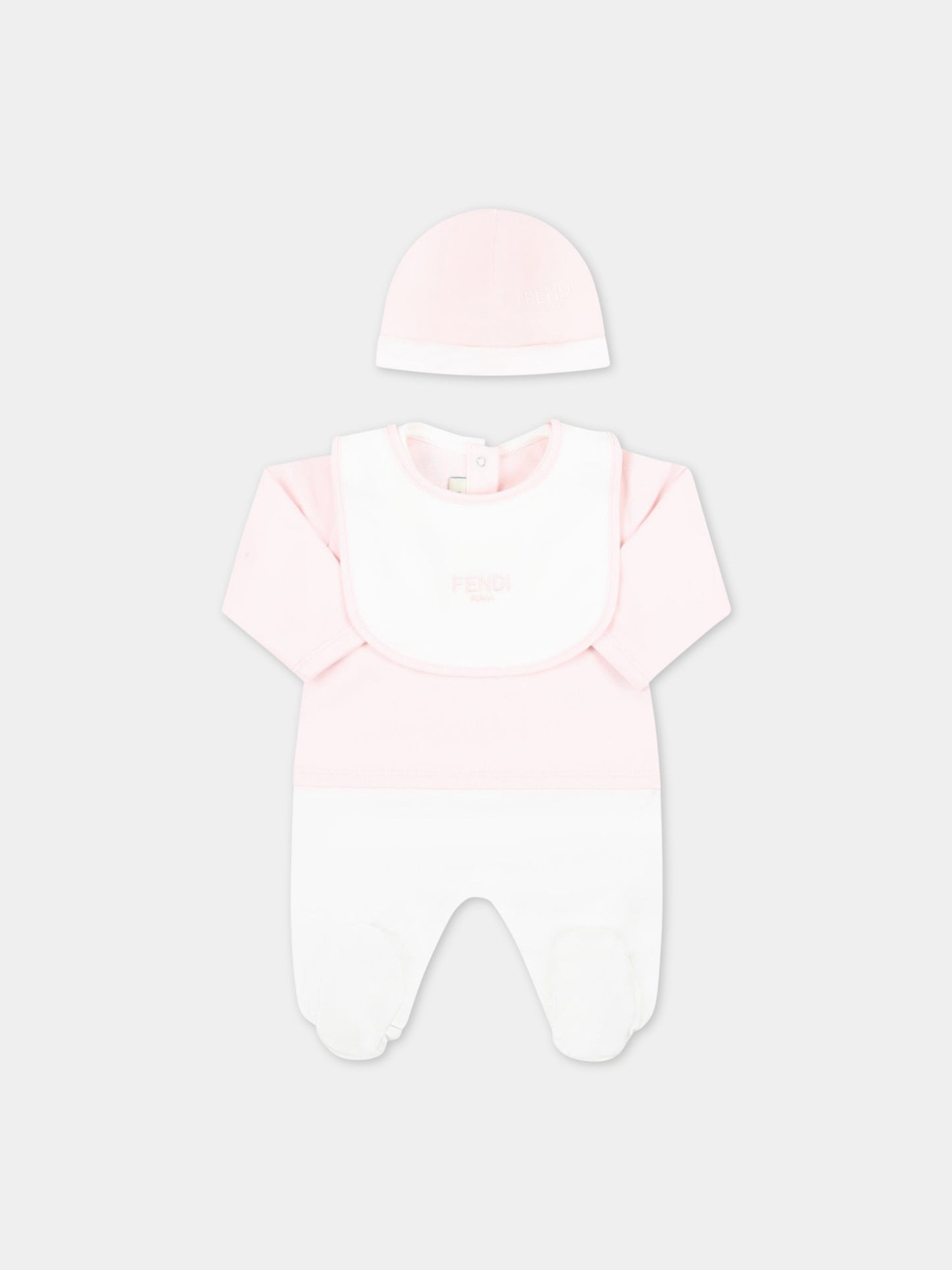 Set multicolor per neonata con logo bianco,Fendi Kids,BUK096 8RA F0C11