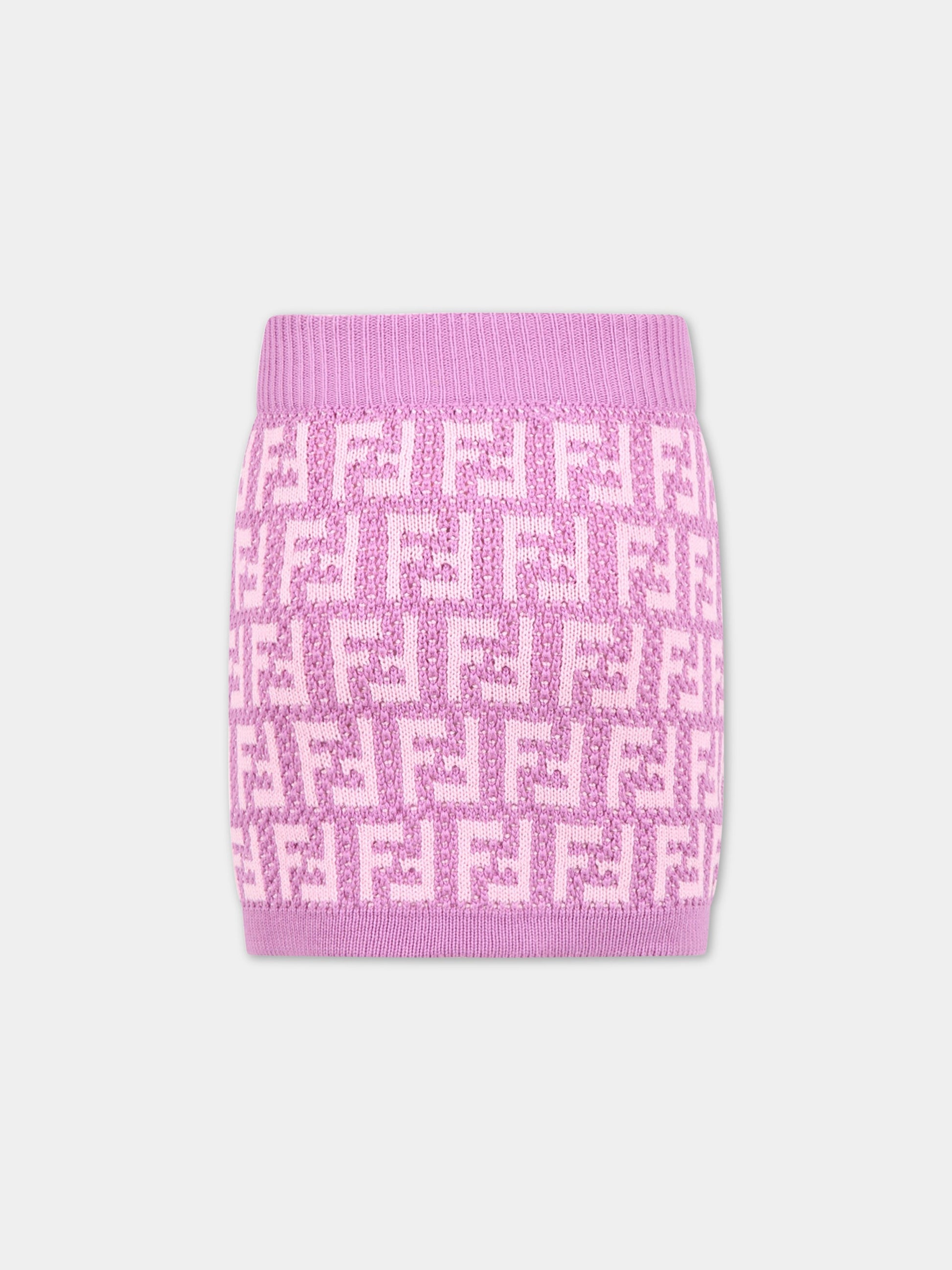 Gonna viola per bambina con FF,Fendi Kids,JFG117 AMJF F10WJ