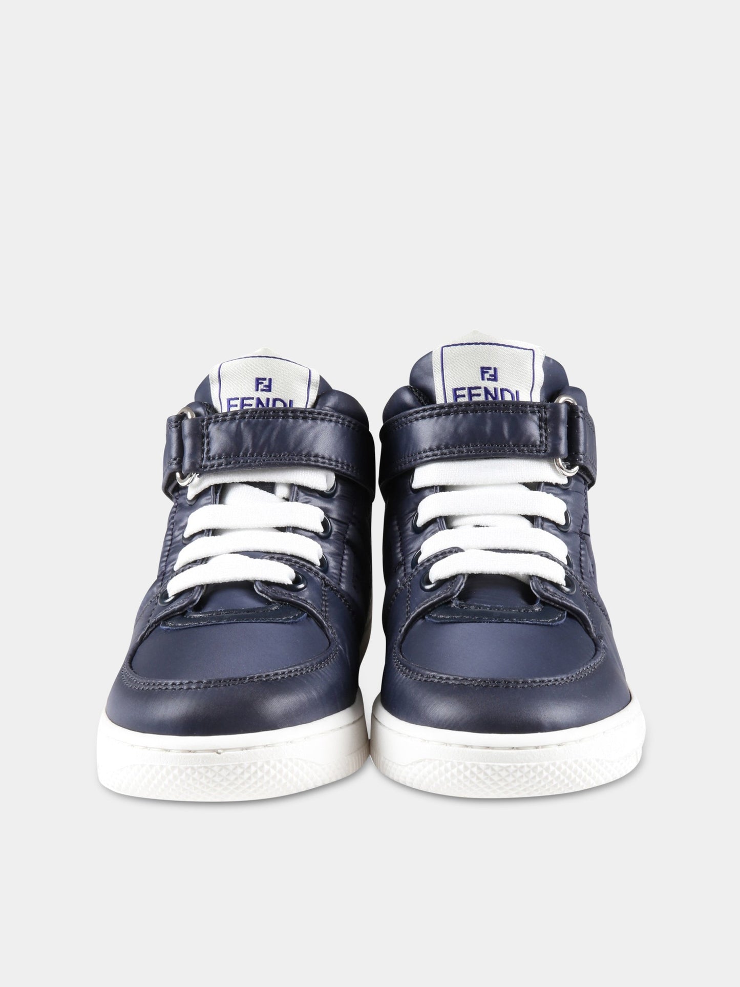 Sneakers blu per bambino con logo,Fendi Kids,JMR430 ALJG F1JGR
