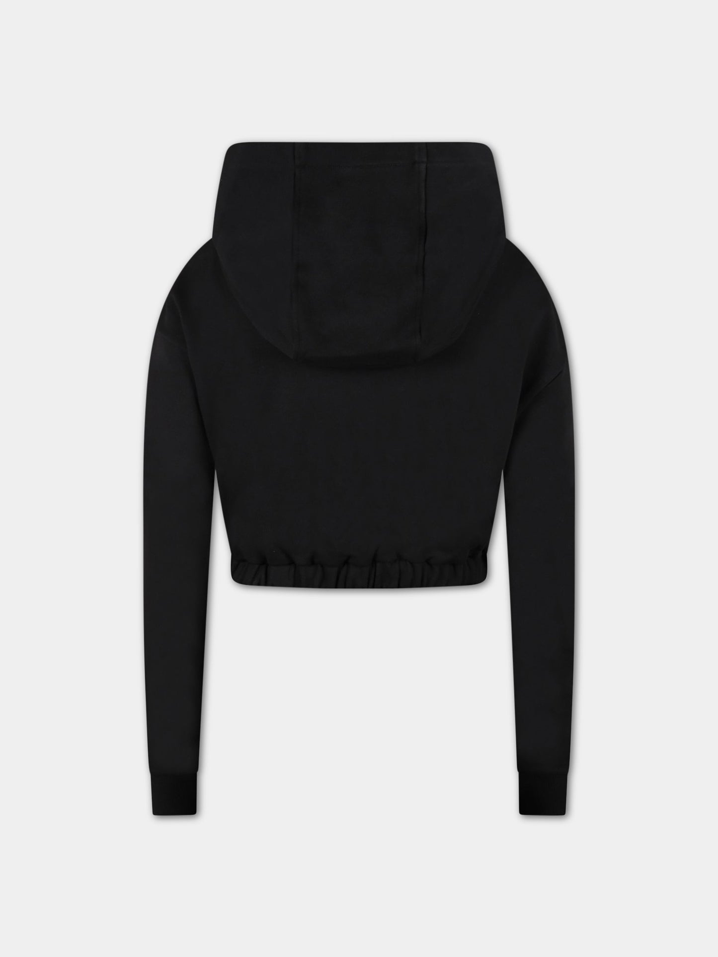 Felpa nera per bambina con logo giallo FF,Fendi Kids,JFH135 5V0 F0GME