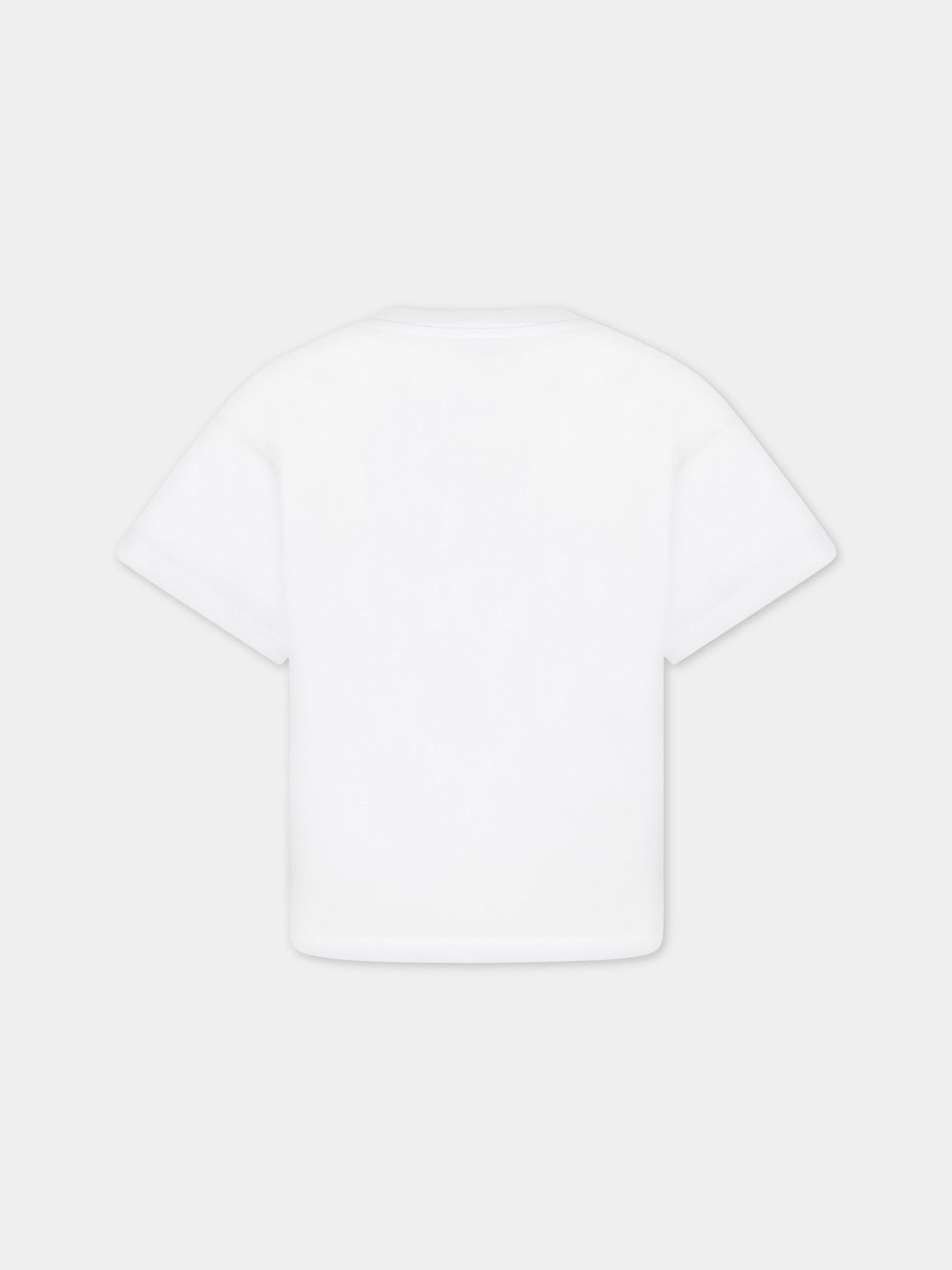 T-shirt bianca per bambino con logo,Mm6 Maison Margiela,M60344 MM058 M6100