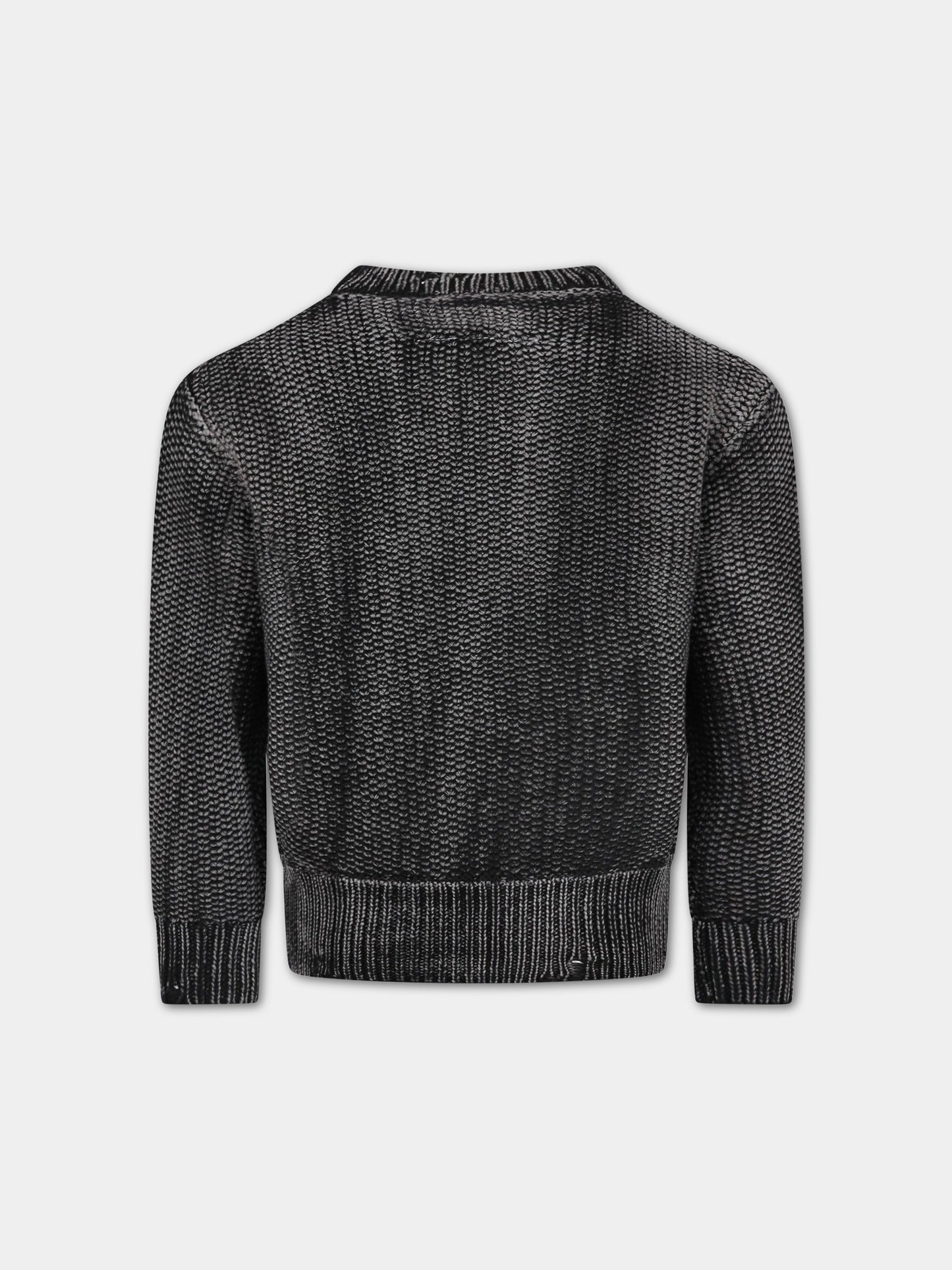 Maglione nero per bambino con logo,Mm6 Maison Margiela,M60357 MM094 M6900