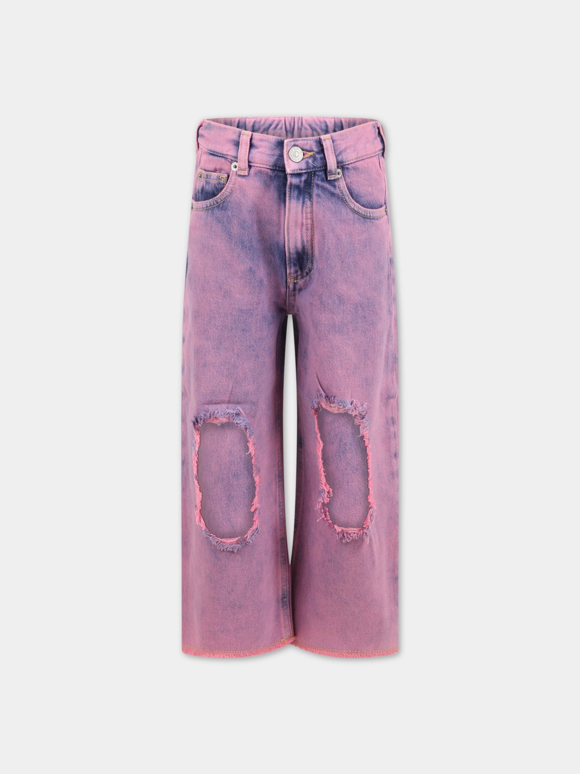 Jeans viola per bambina con patch logato,Mm6 Maison Margiela,M60091 MM00H M6303