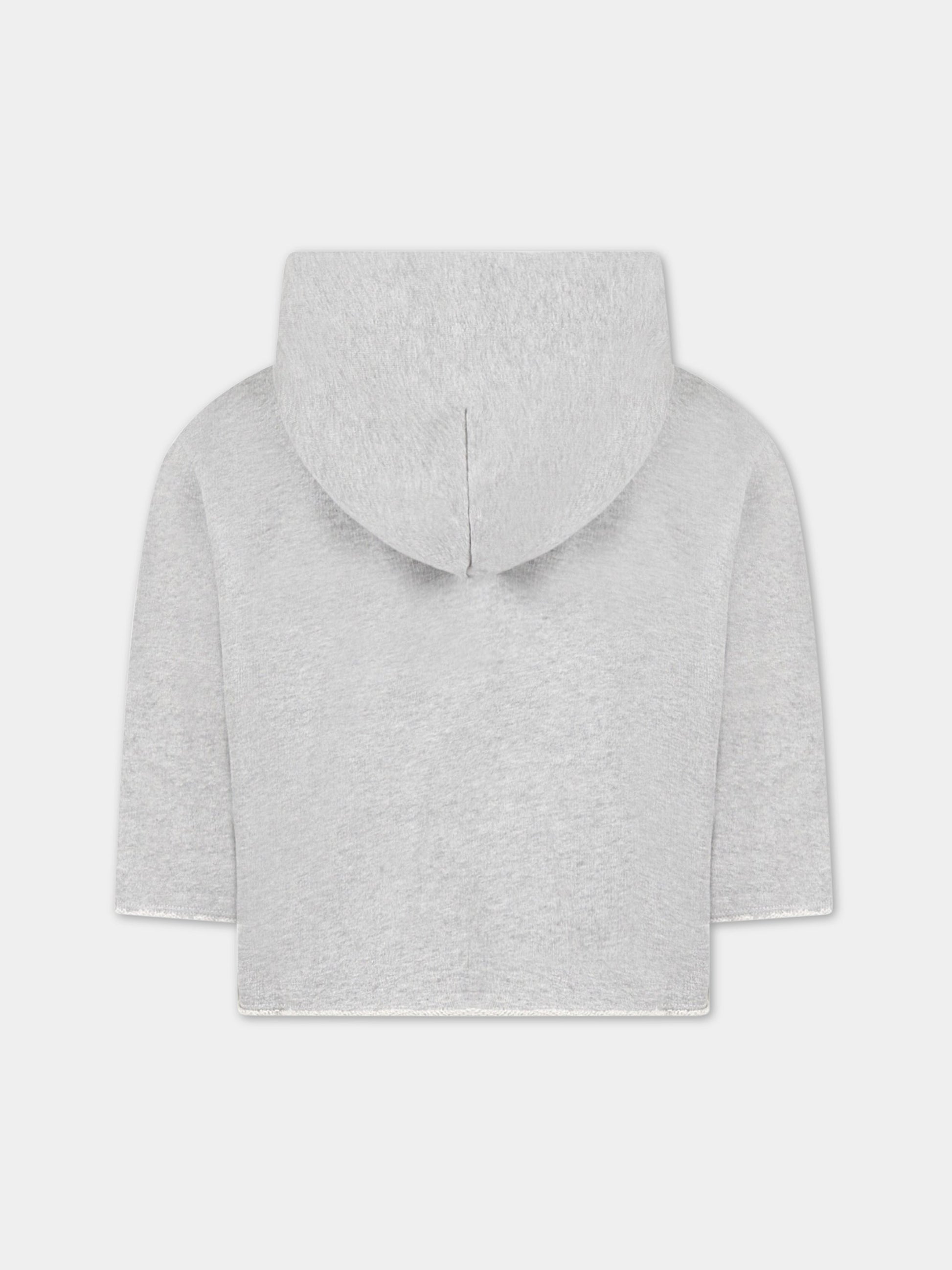 Felpa grigia per bambina con logo fucsia,Mm6 Maison Margiela,M60323 MM069 M6C14