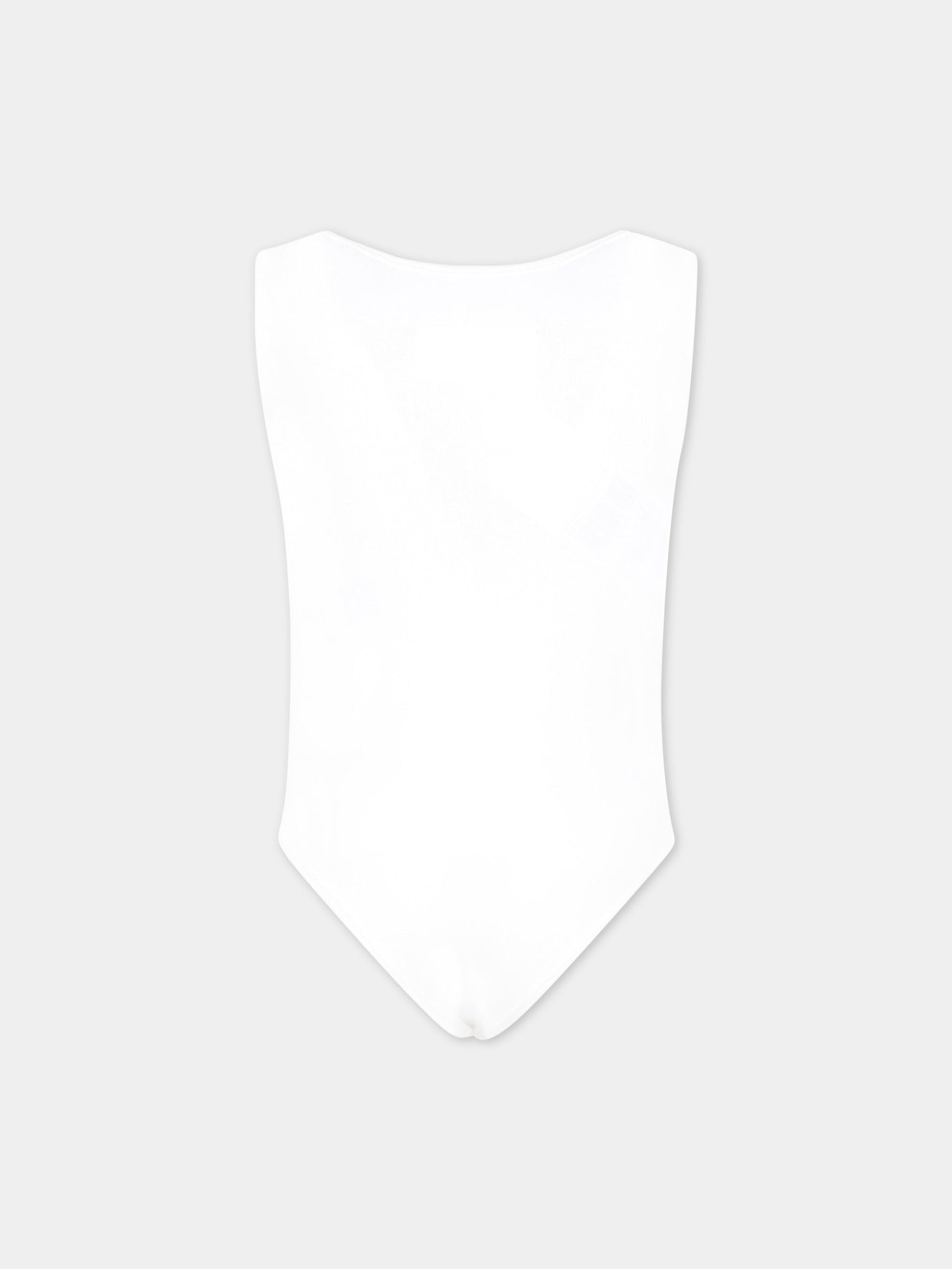 Body bianco per bambina con logo nero,Mm6 Maison Margiela,M60350 MM00F M6100