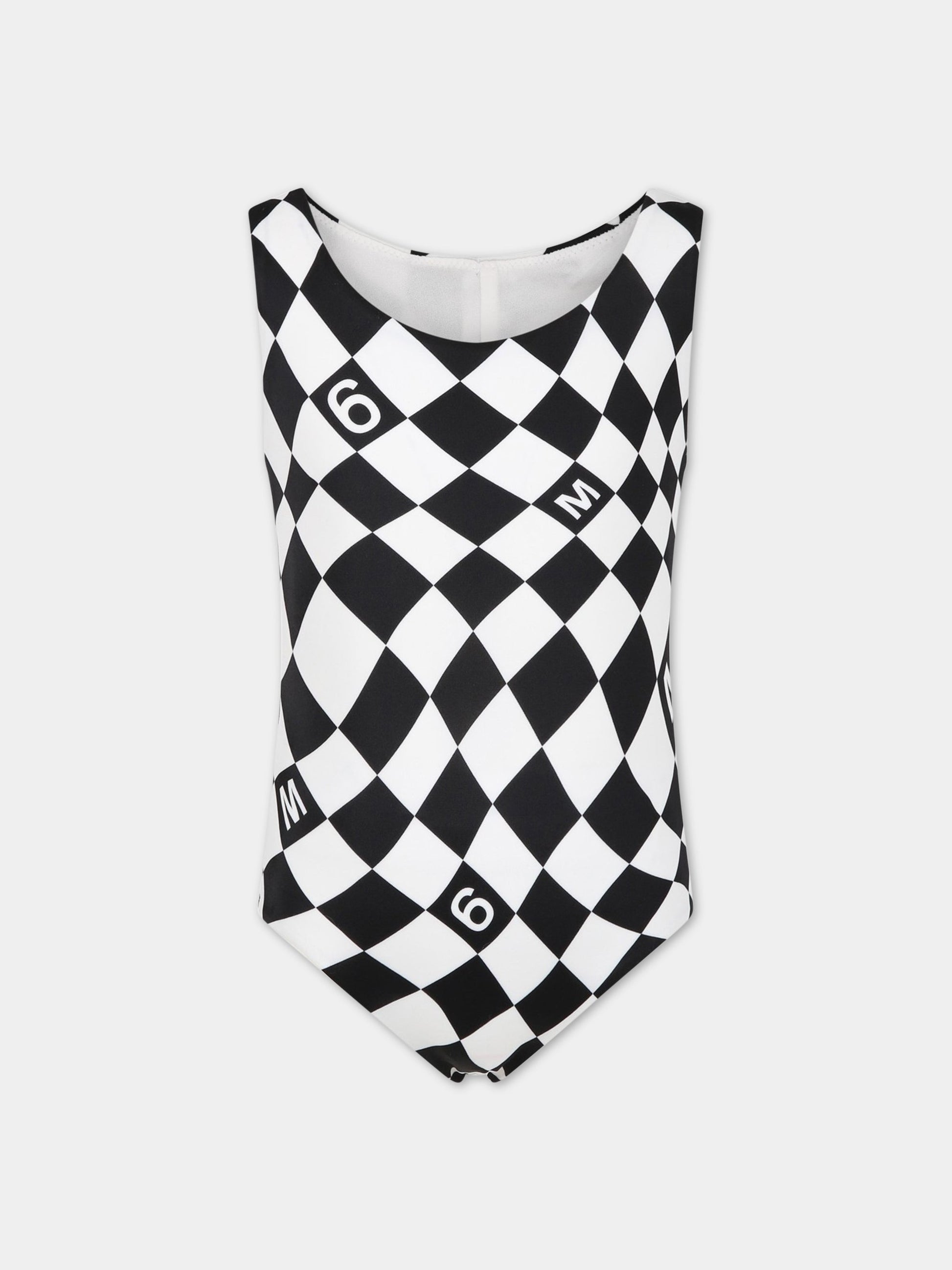 Costume multicolor intero per bambina con logo,Mm6 Maison Margiela,M60360 MM00N M6C01