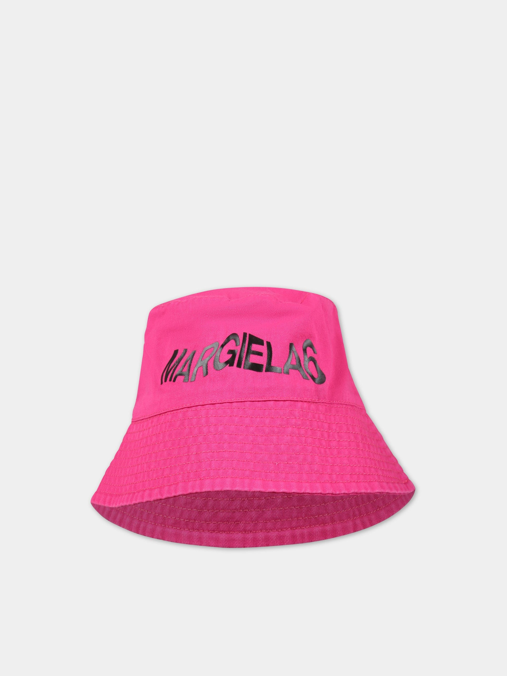 Cloche fucsia per bambina con logo,Mm6 Maison Margiela,M60367 MM025 M6303