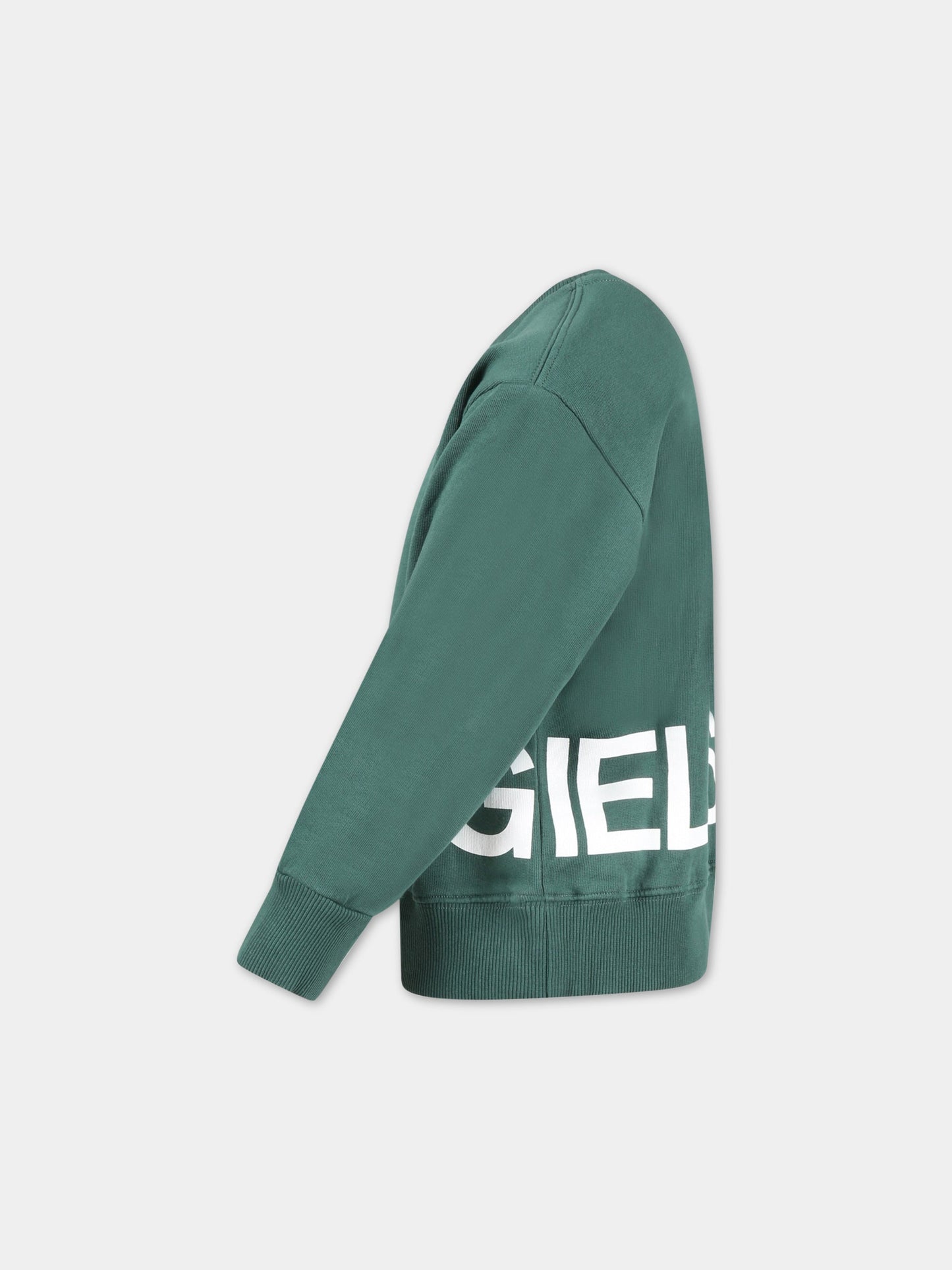 Felpa verde per bambini con logo bianco,Mm6 Maison Margiela,M60313 MM006 M6507