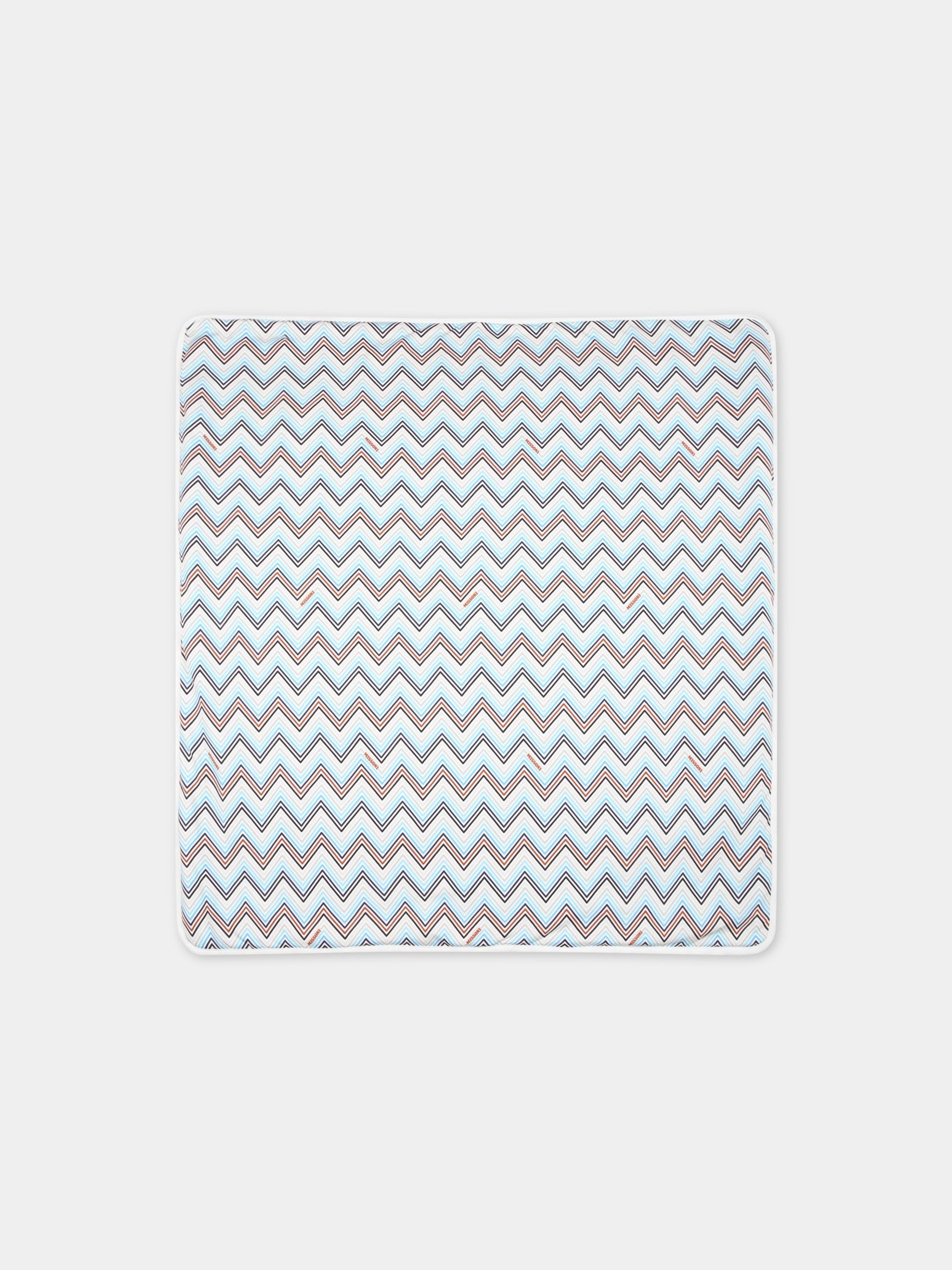Coperta multicolor per neonato con iconico motivo a chevron,Missoni,MS0010 J0273 100BL