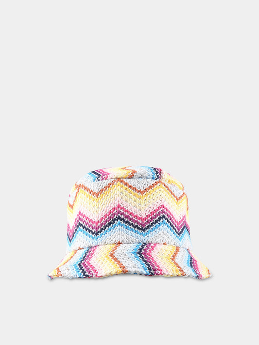 Cloche multicolor per bambina con motivo a chevron,Missoni,MS0B07 Q0008 999