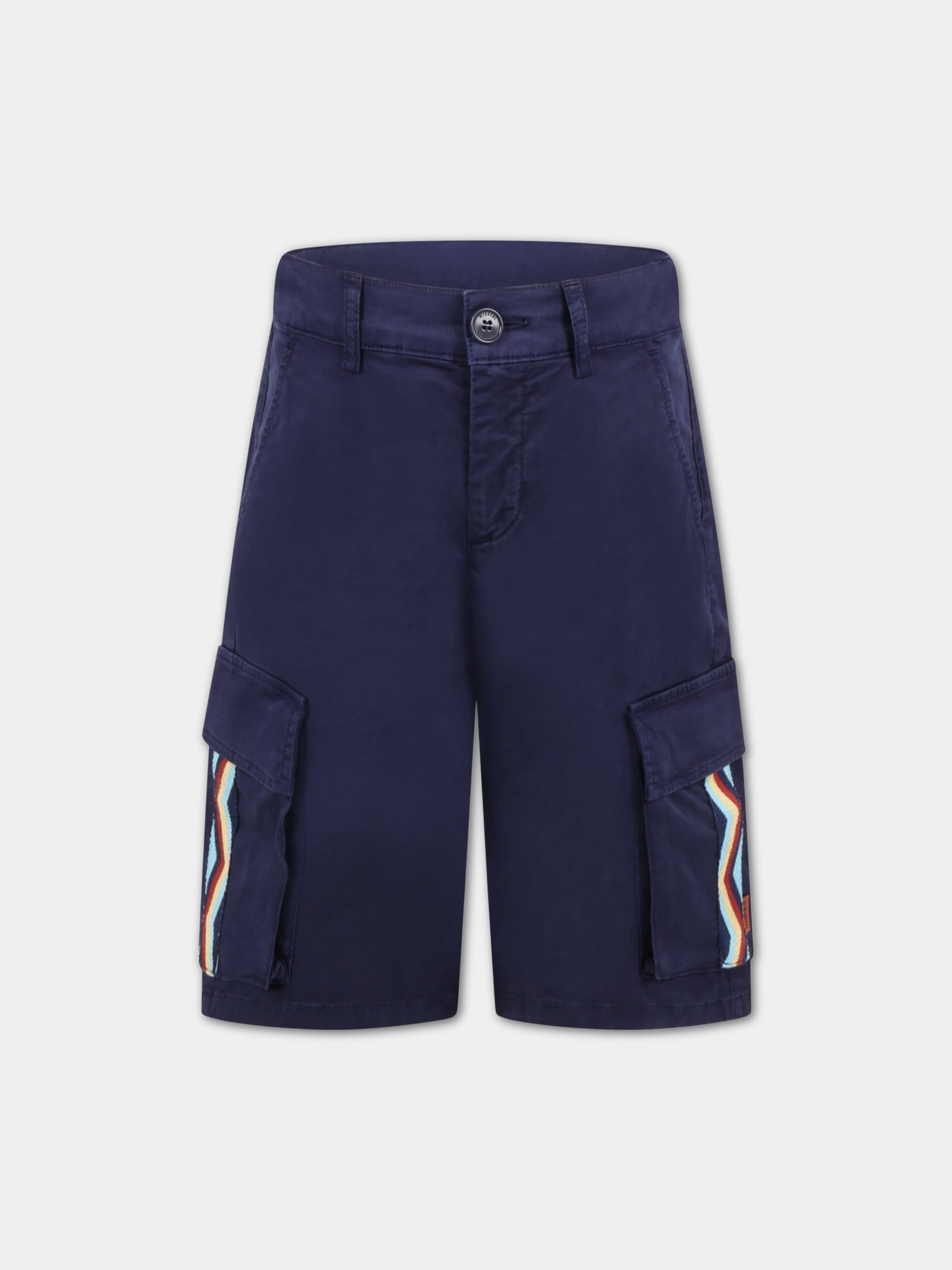 Bermuda blu per bambino con motivo chevron,Missoni,MS6P99 G0072 619