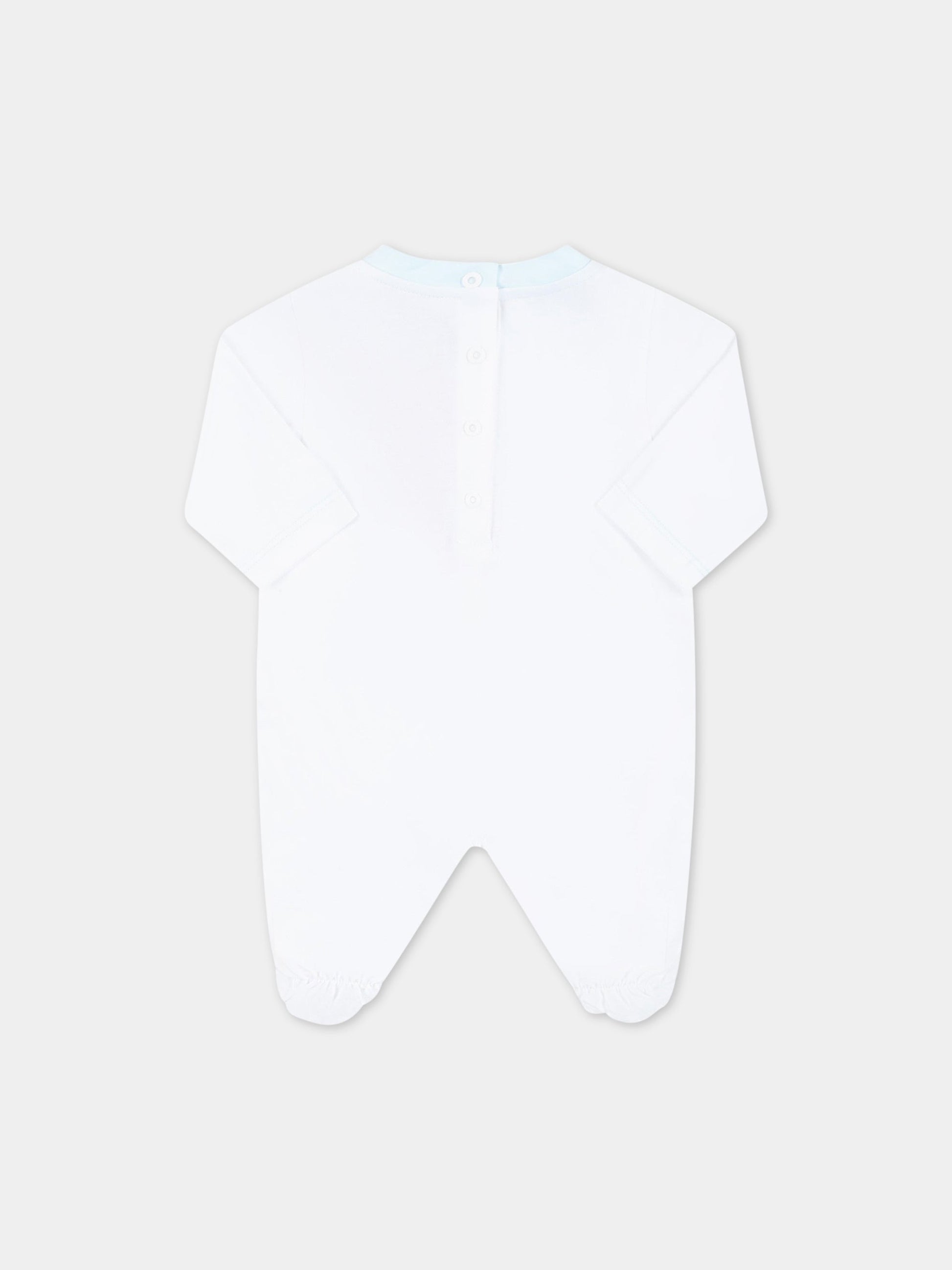 Set bianco per neonato con logo celeste,Missoni,MSB019 J0177 100CE