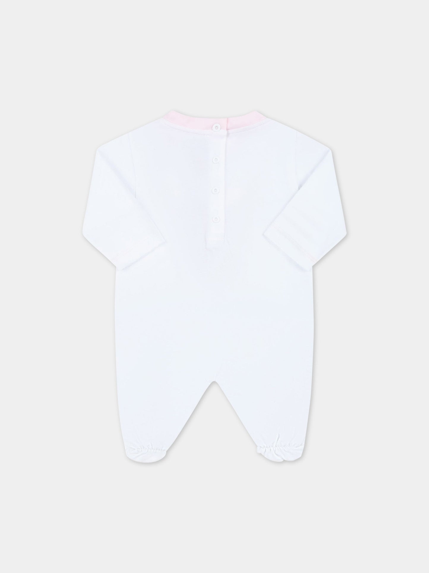 Set bianco per neonata con logo rosa,Missoni,MSB019 J0177 100RS