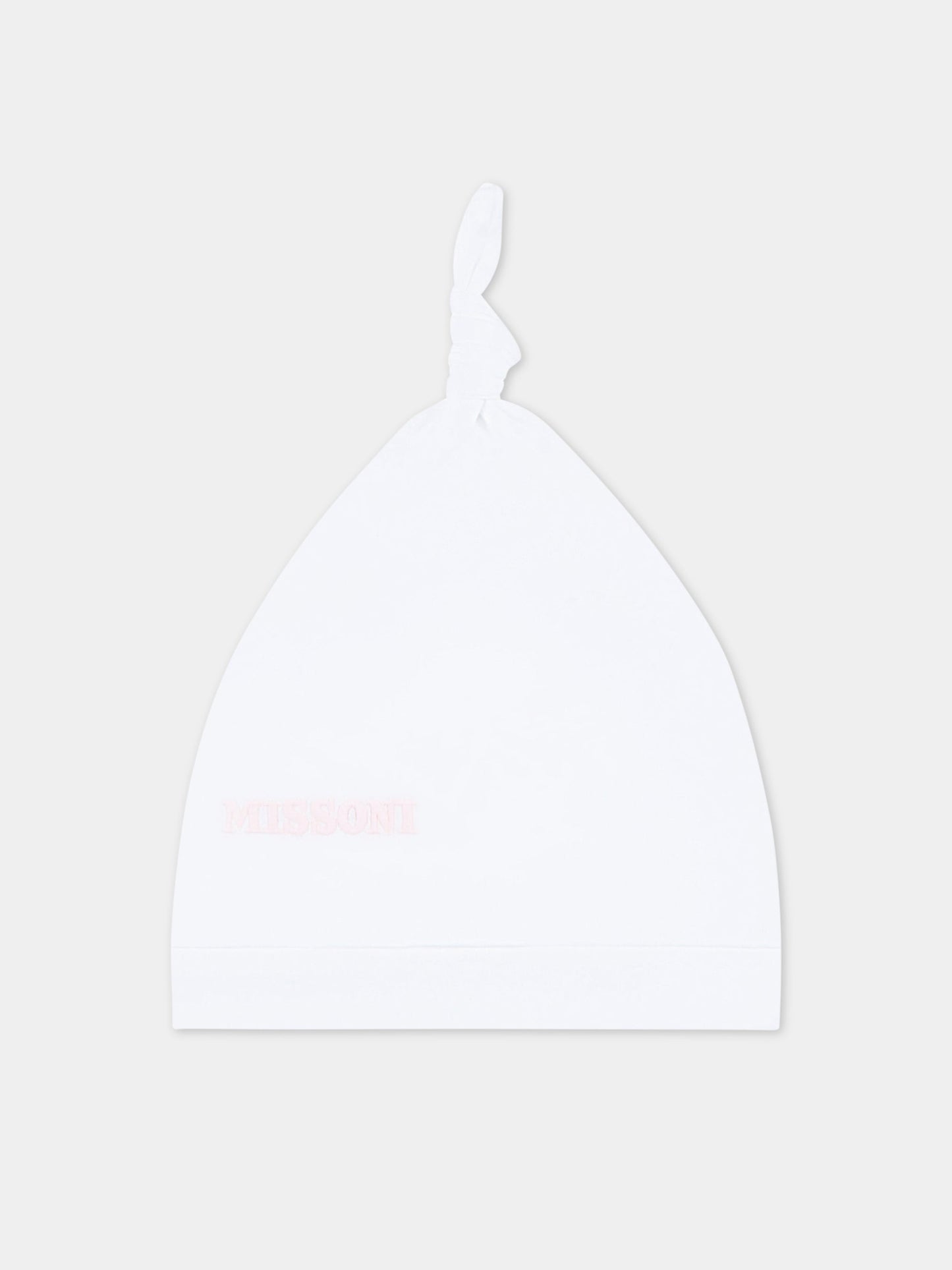 Set bianco per neonata con logo rosa,Missoni,MSB019 J0177 100RS