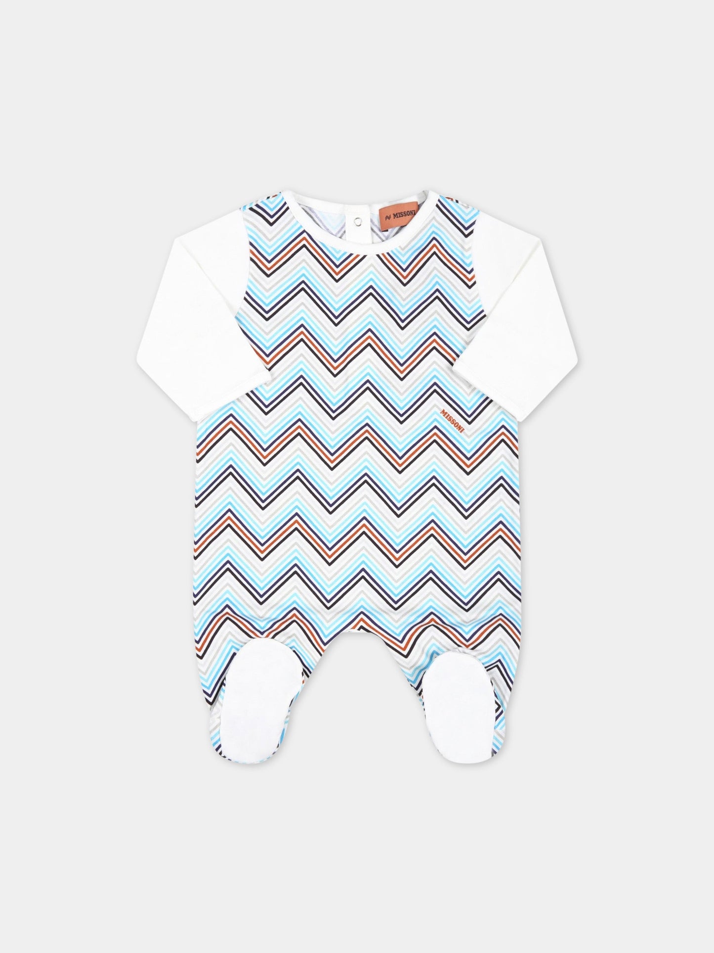 Set bianco per neonato con motivo a chevron,Missoni,MSB029 J0273 100BL