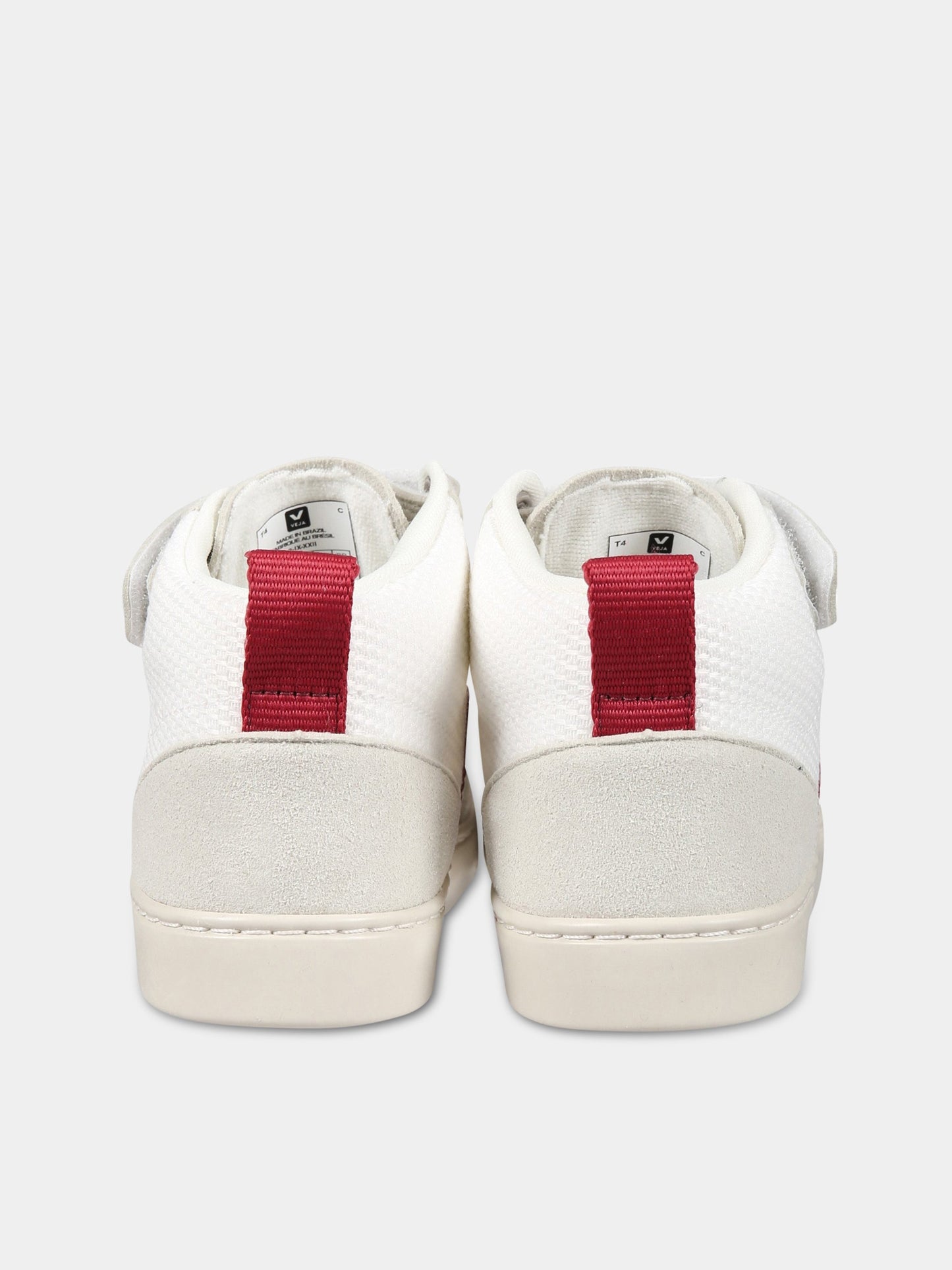 Sneakers bianche per bambino con logo rosso,Veja,DV1703244C