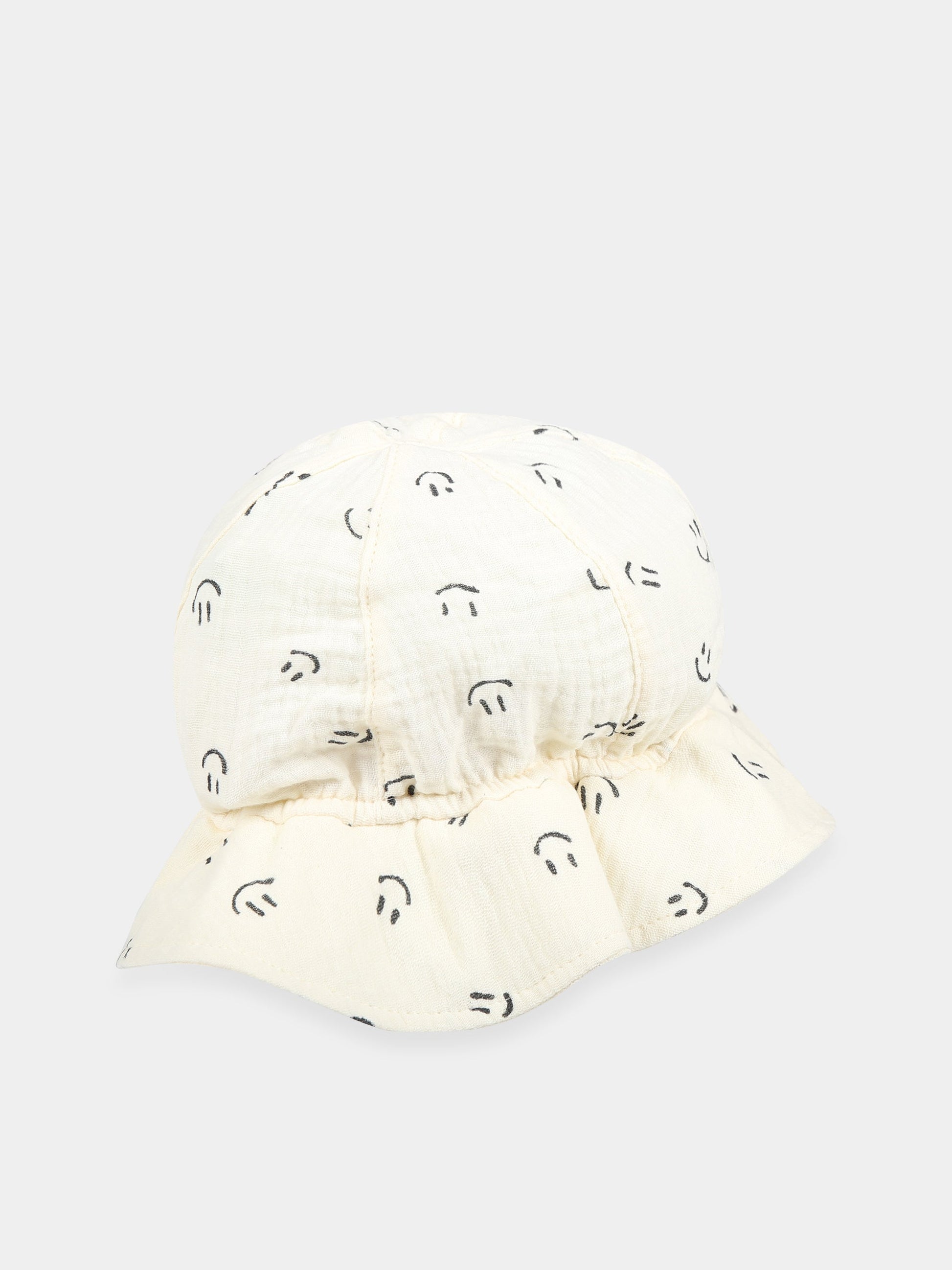 Cloche bianca per neonati con smile nero all-over,Molo,7S23T202 6723