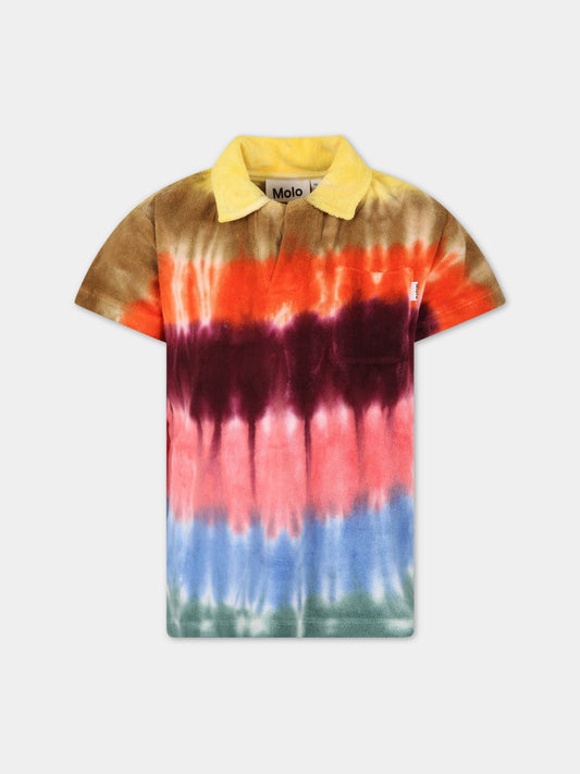 Polo tie-dye per bambino con patch logato,Molo,1S23A201 6703