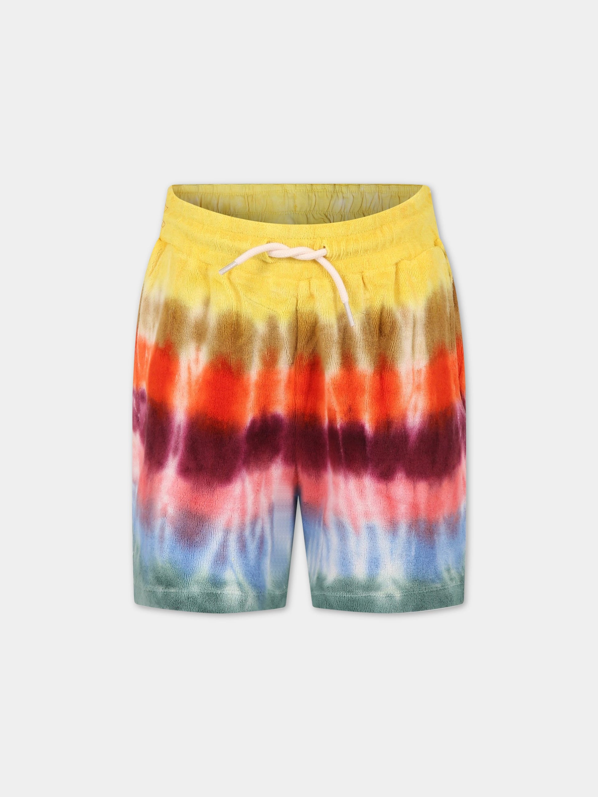 Shorts tie-dye per bambino con patch logato,Molo,6S23H102 6703