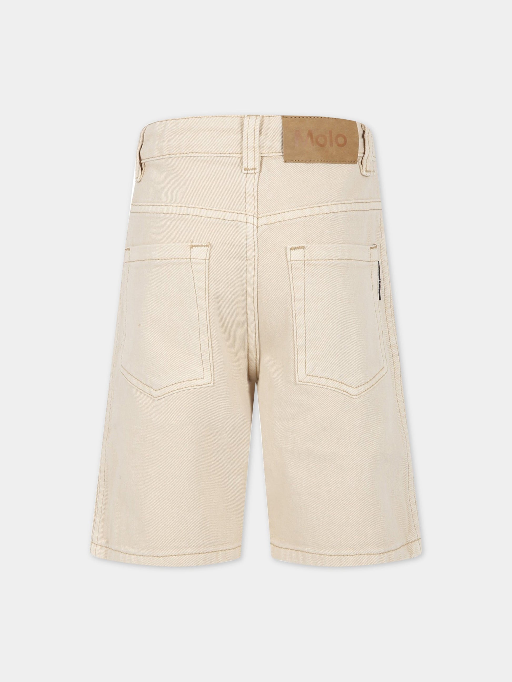 Bermuda beige per bambino con patch logato,Molo,6S23H108 8697