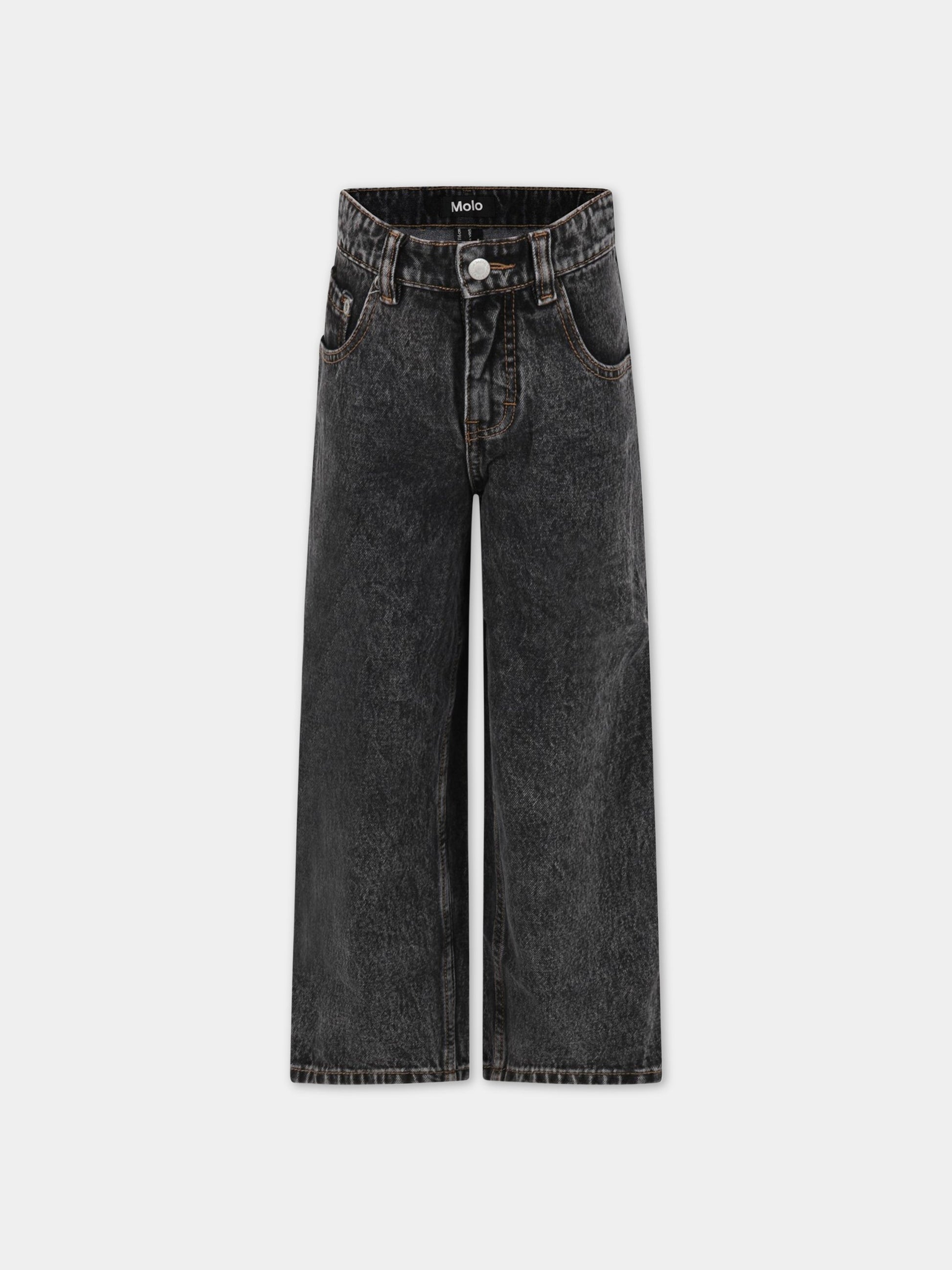 Jeans nero per bambino con logo,Molo,6S23I101 7938