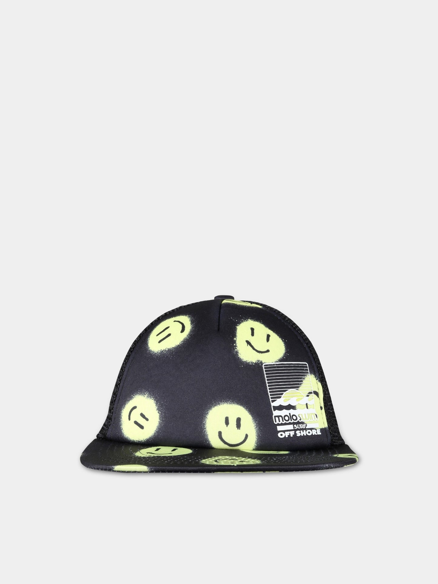 Cappello nero per bambino con smiley e logo,Molo,7S23Y305 6708