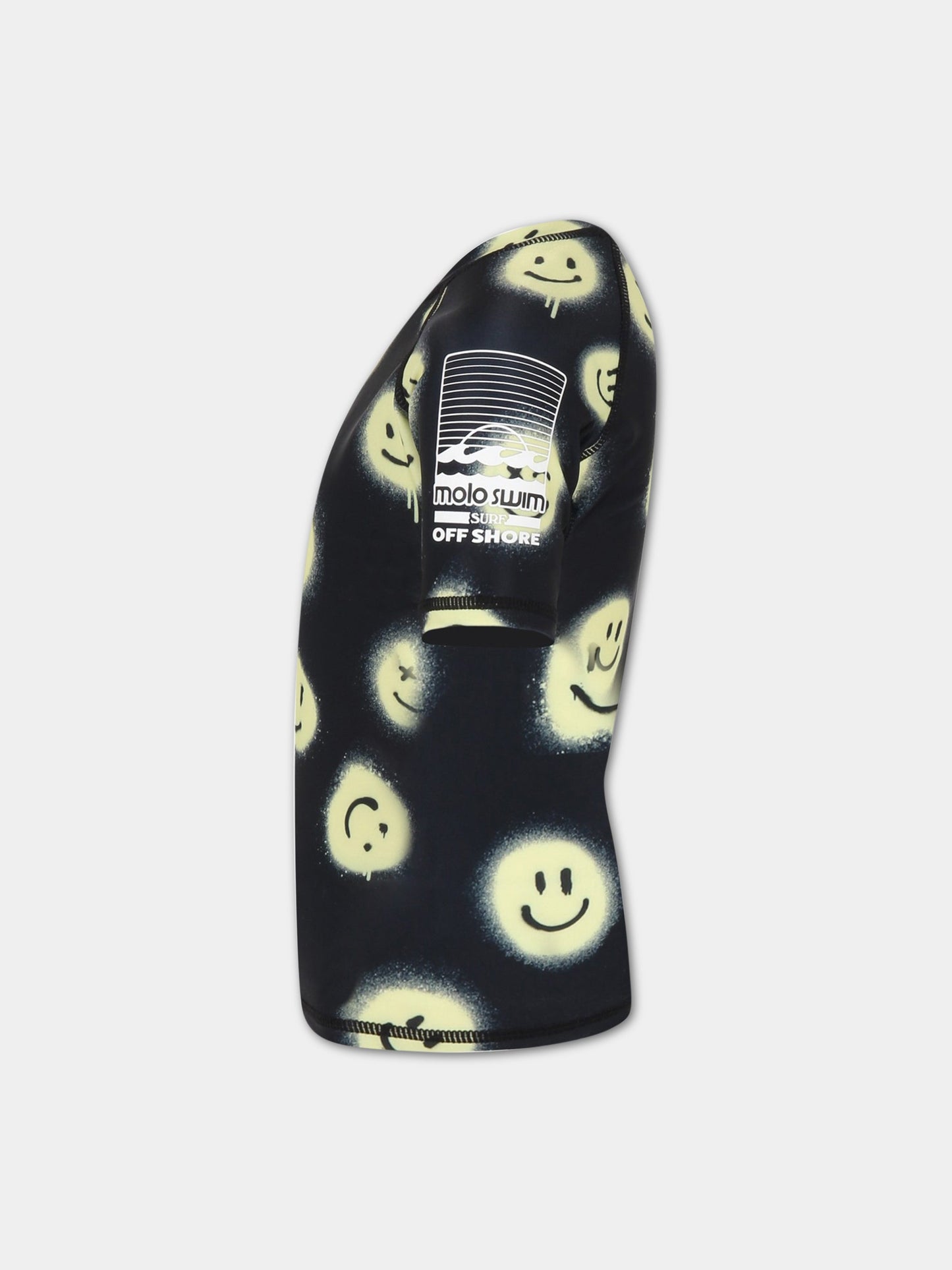 T-shirt nera per bambino con smiley e logo,Molo,8S23P203 6708