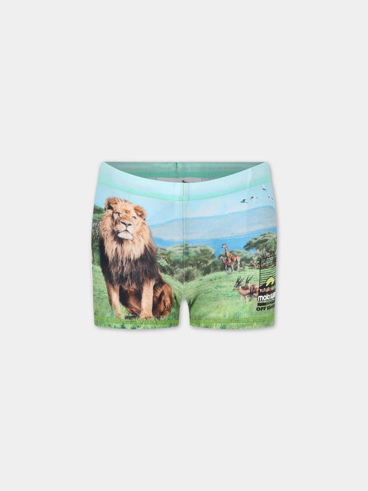 Boxer mare per bambino con animali, alberi  e logo,Molo,8S23P307 7914