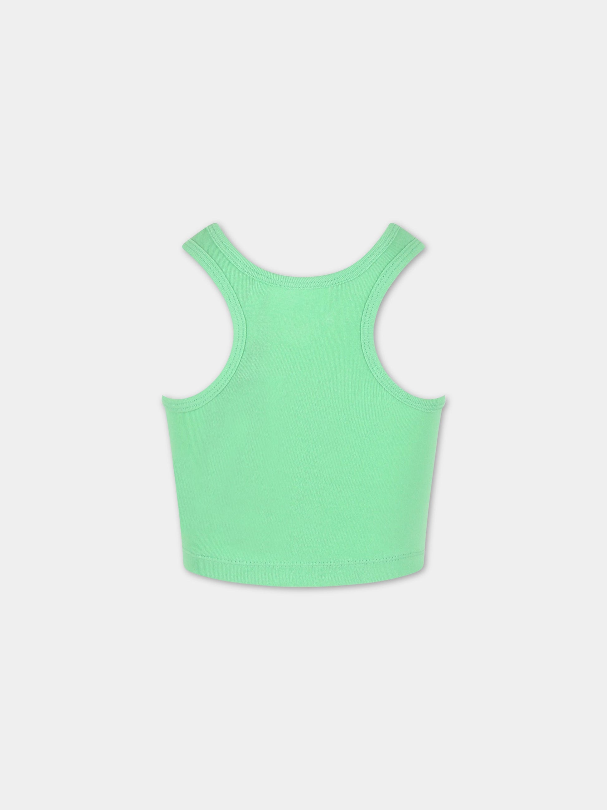 Canotta verde per bambina con patch logato,Molo,2S23A112 8713