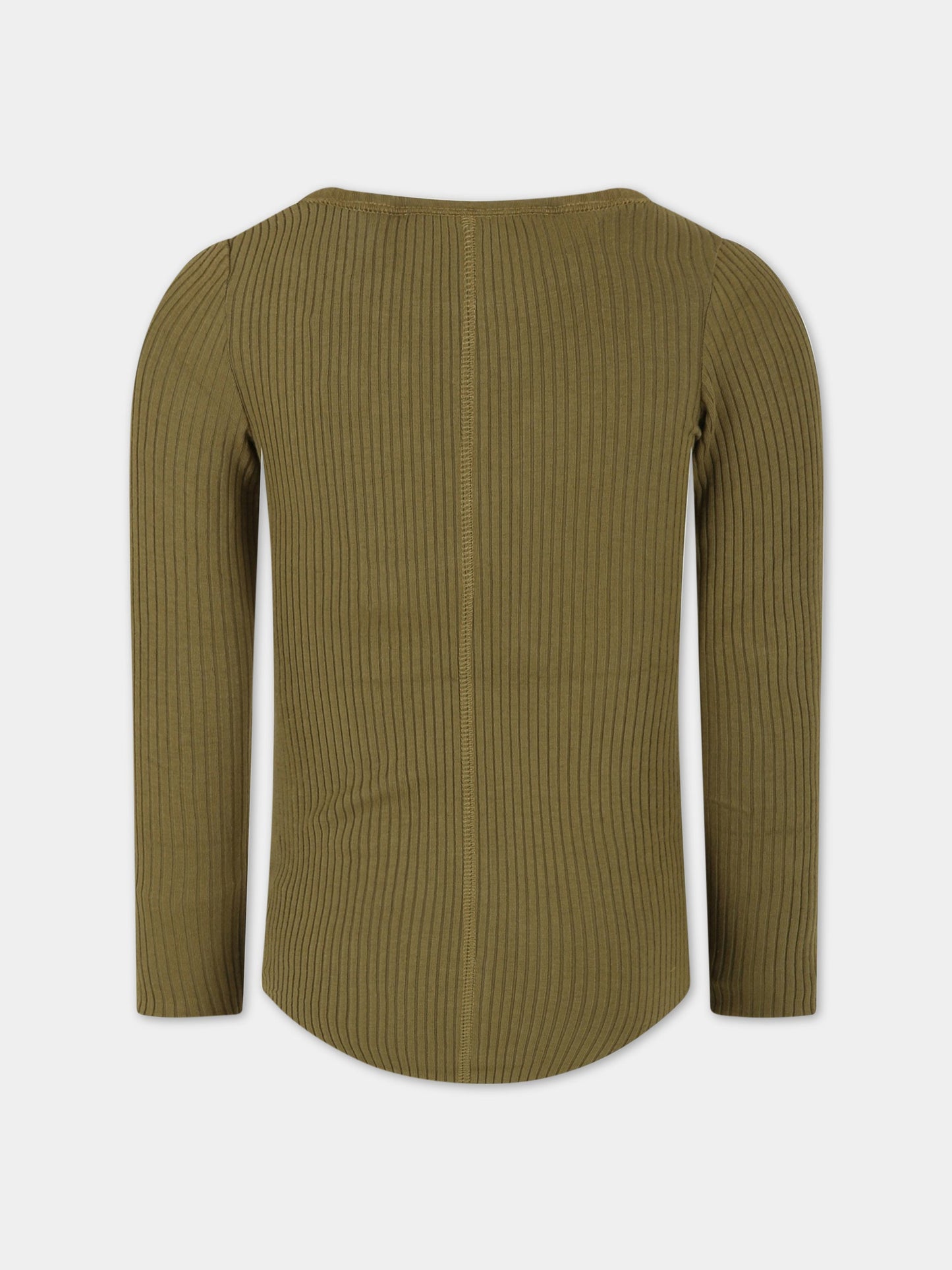 T-shirt verde per bambina con patch logato,Molo,2S23A401 8693