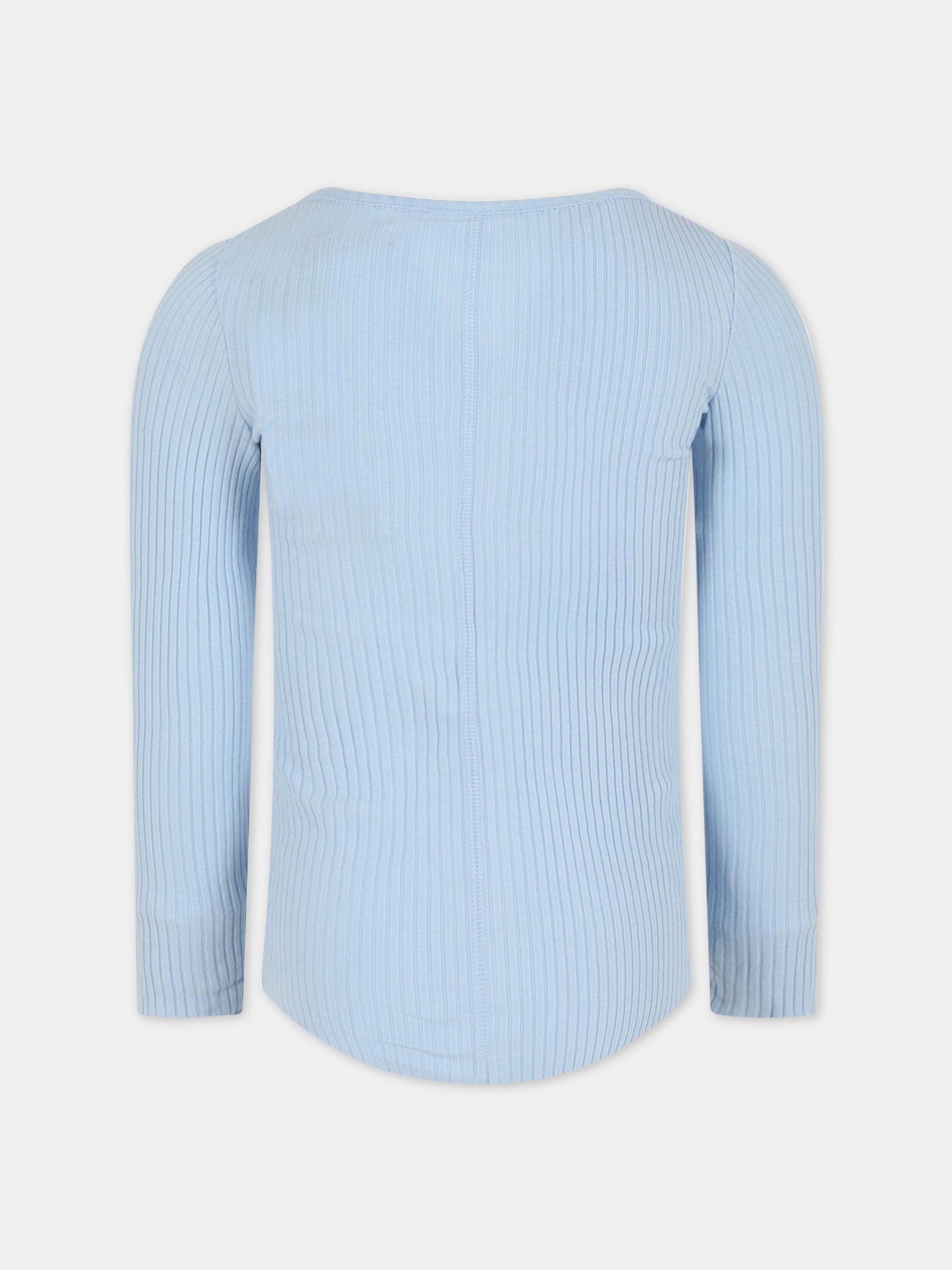 T-shirt celeste per bambina con patch logato,Molo,2S23A401 8691