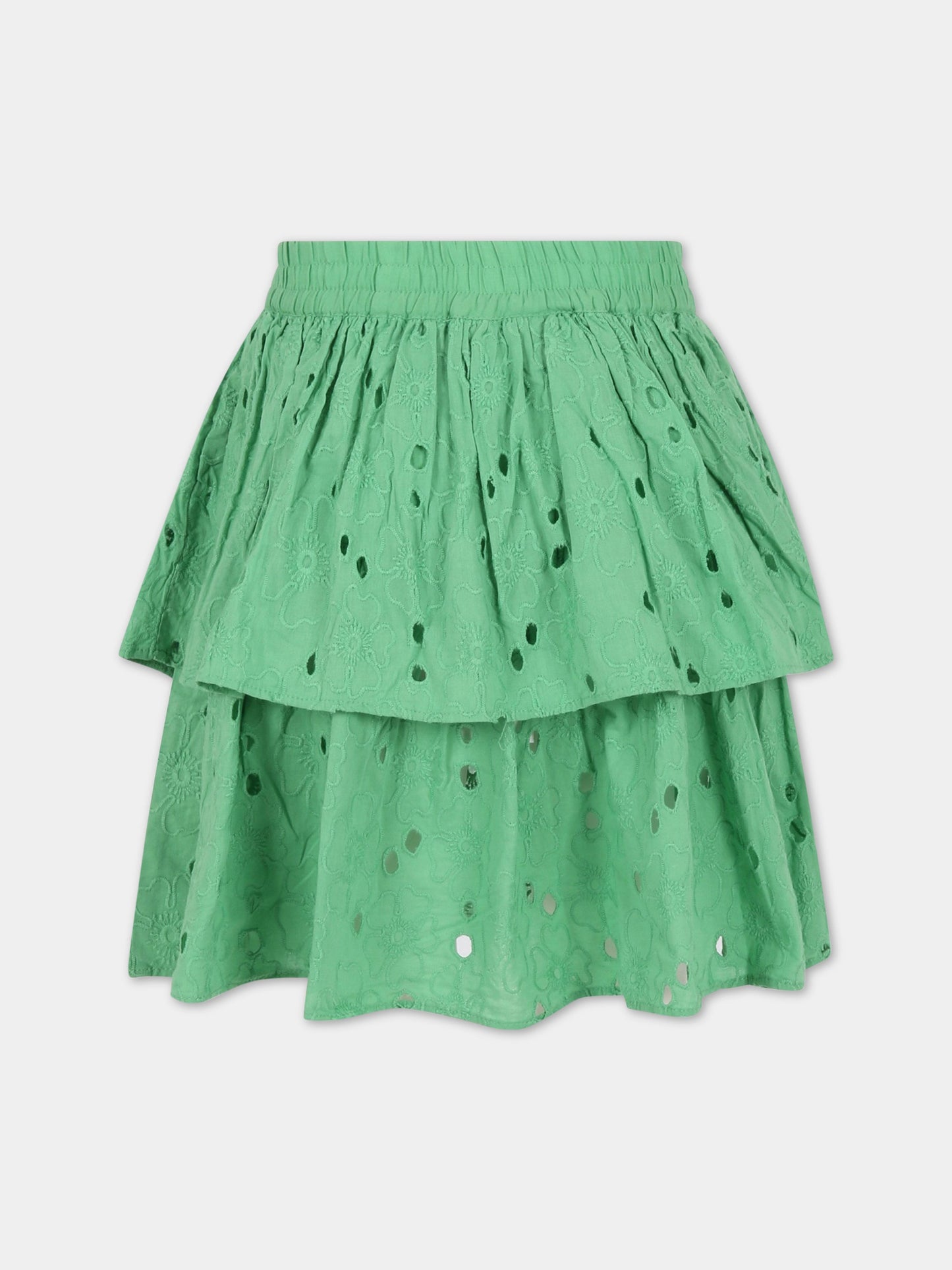 Gonna verde per bambina,Molo,2S23D106 8707
