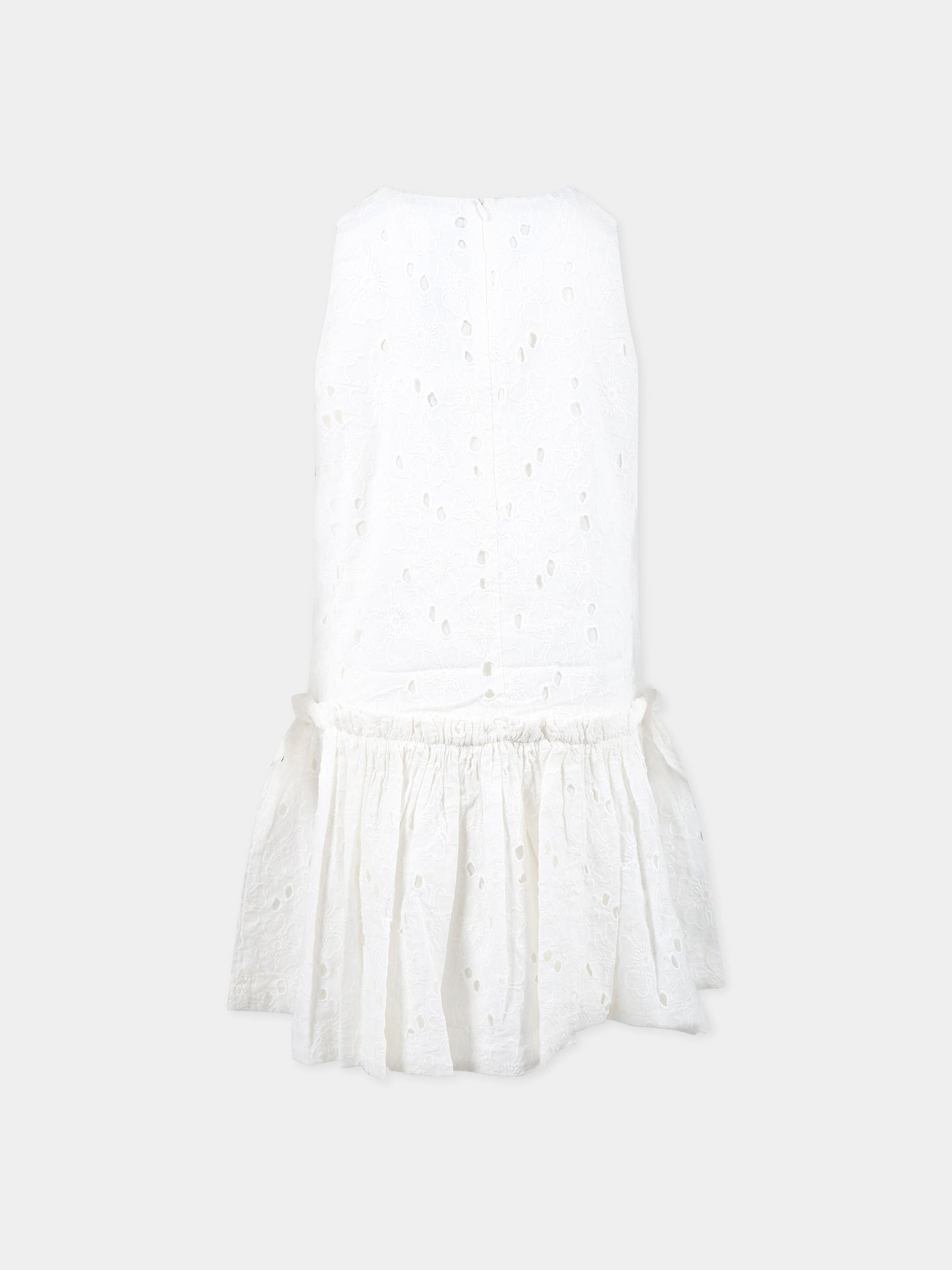 Vestito bianco per bambina con pizzo sangallo,Molo,2S23E109 0000