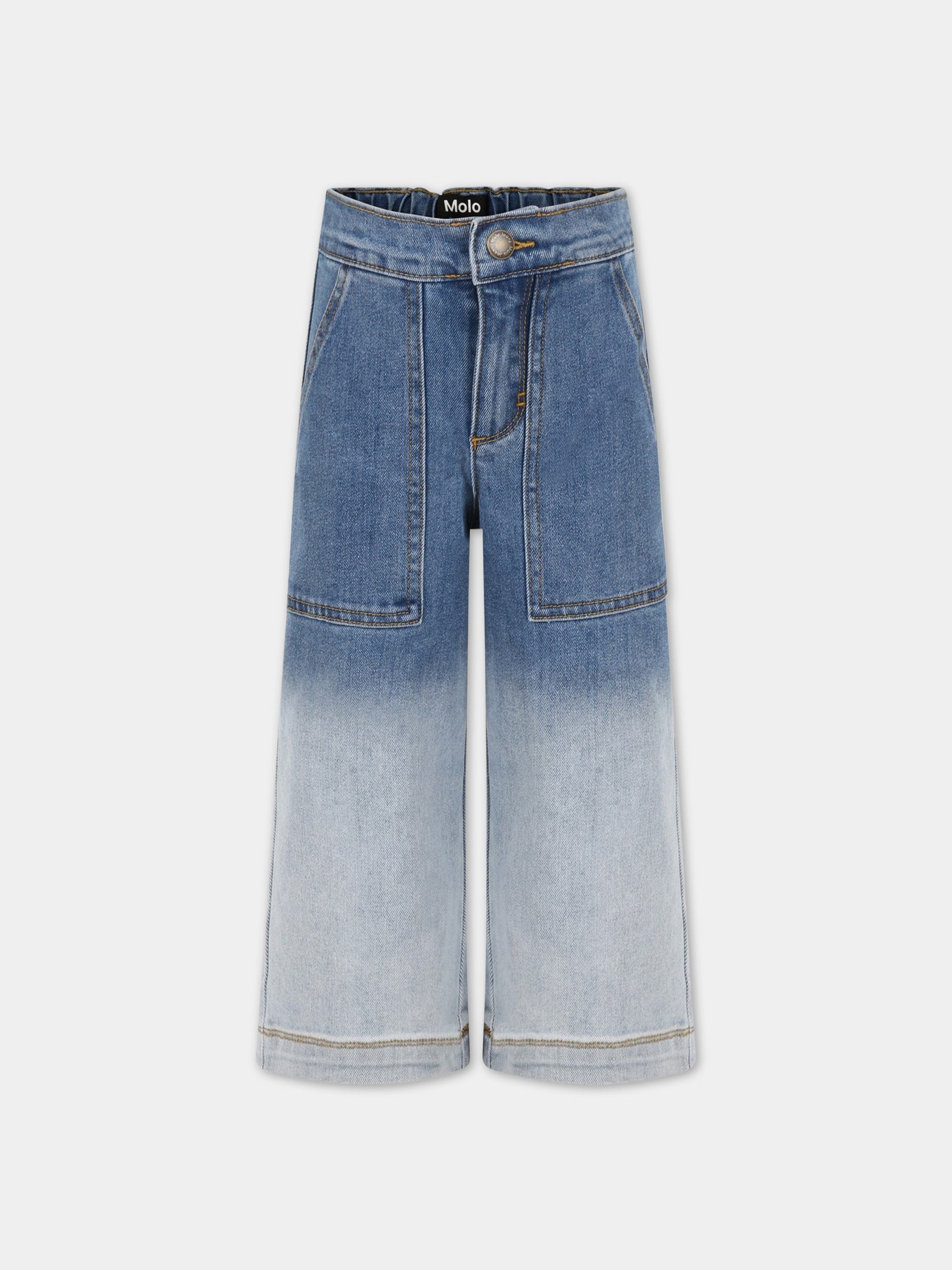 Jeans blu per bambina con patch logato,Molo,2S23I105 8516